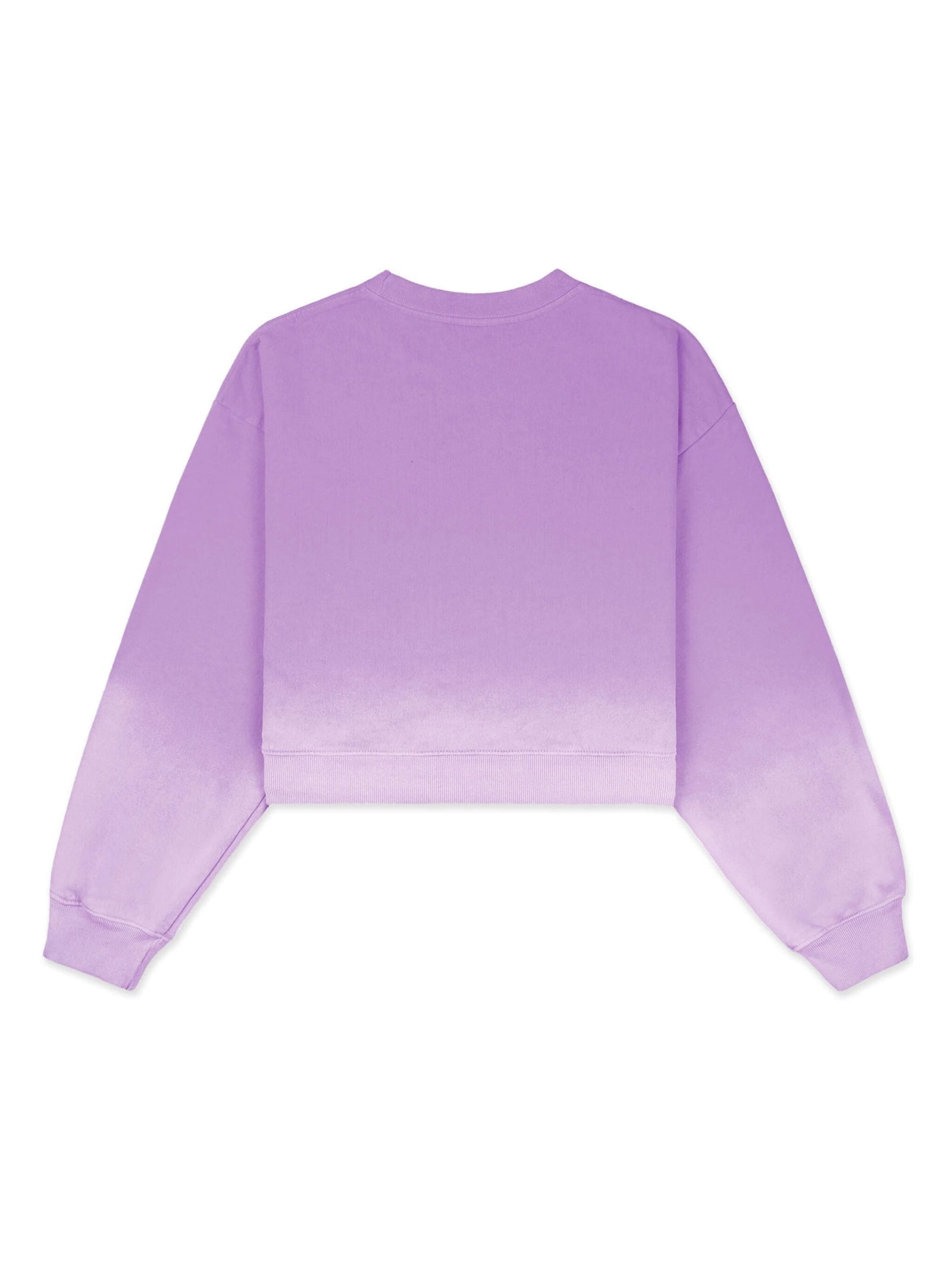 Shop Sporty & Rich Serif Logo Embroidered Cropped Crewneck In Dip Dye Purple