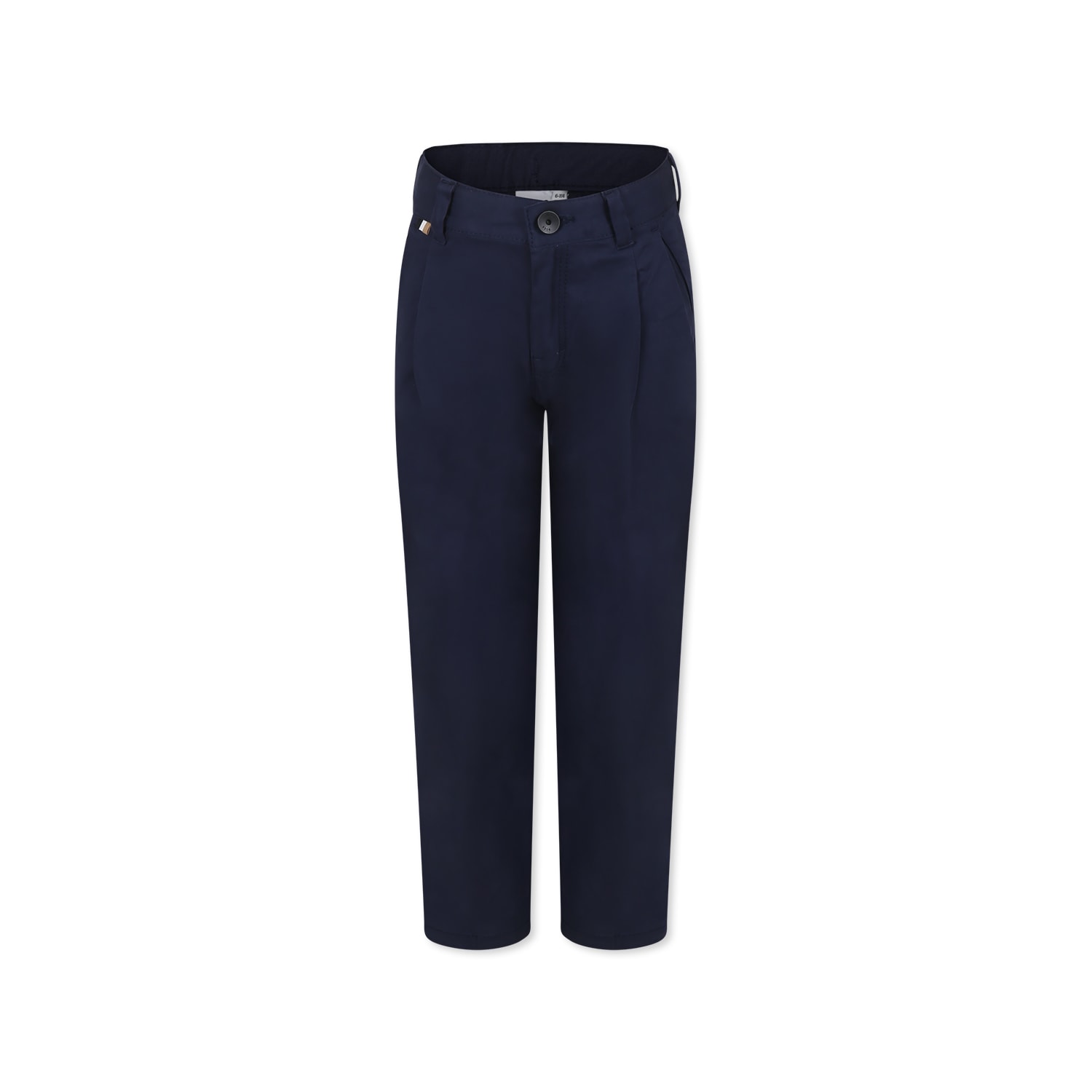 Hugo Boss Blue Trousers For Boy With Patch In Blue