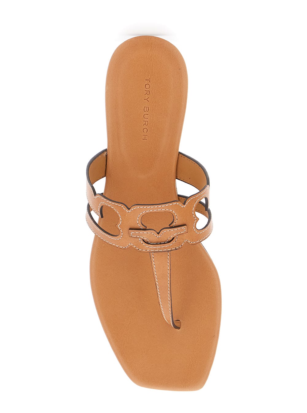 Tory Burch Brown Leather Sandals In Beige