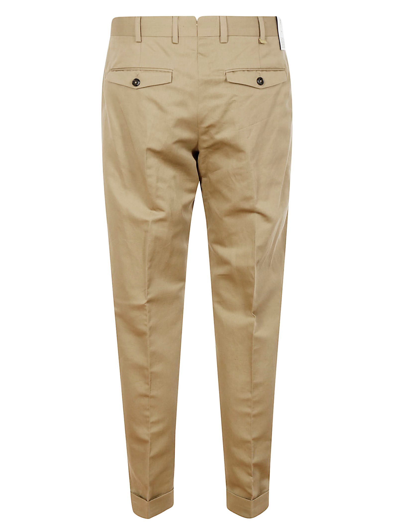 Pt Torino Trousers Cotton Blend Pleated Front In Brown