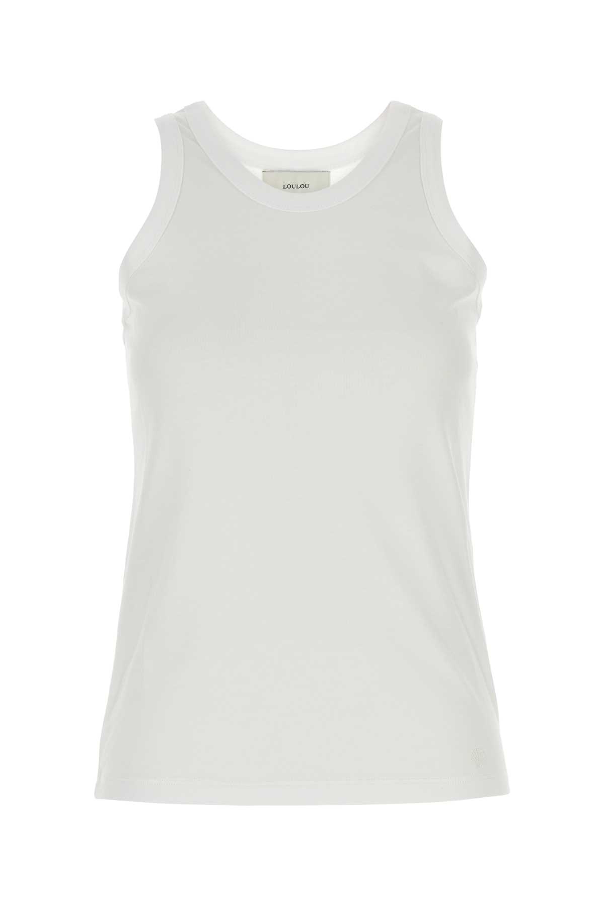 White Cotton Poso Tank Top