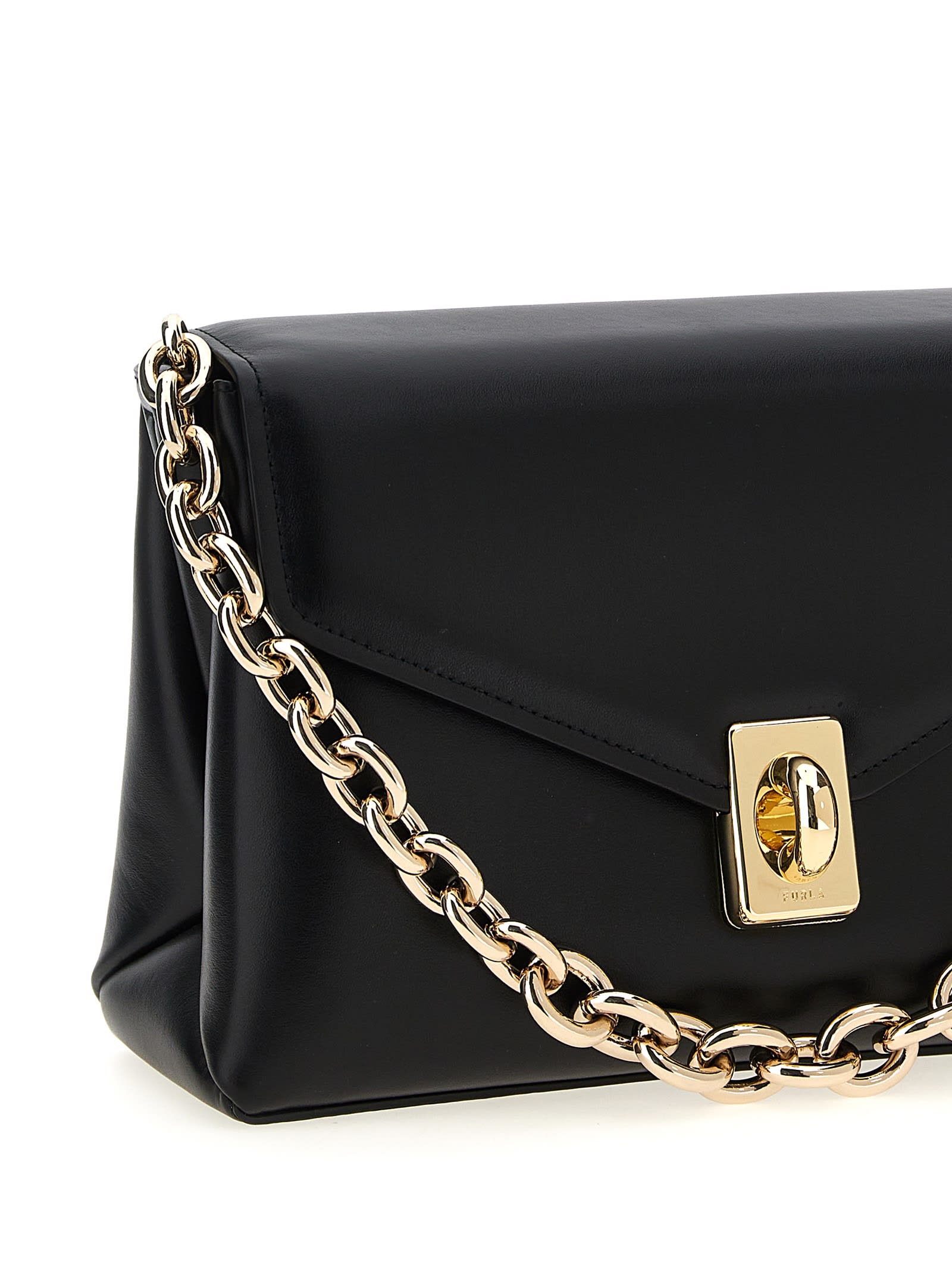 Shop Furla Meridiana Shoulder Bag In Black