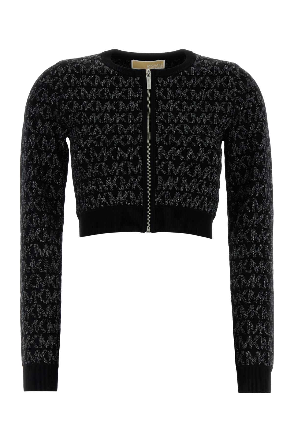 Michael Kors Embroidered Viscose Blend Sweatshirt In Black