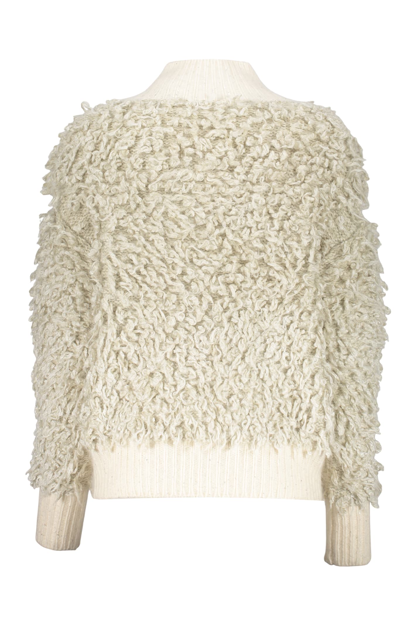 Fabiana Filippi Zipped Cardigan In Ivory