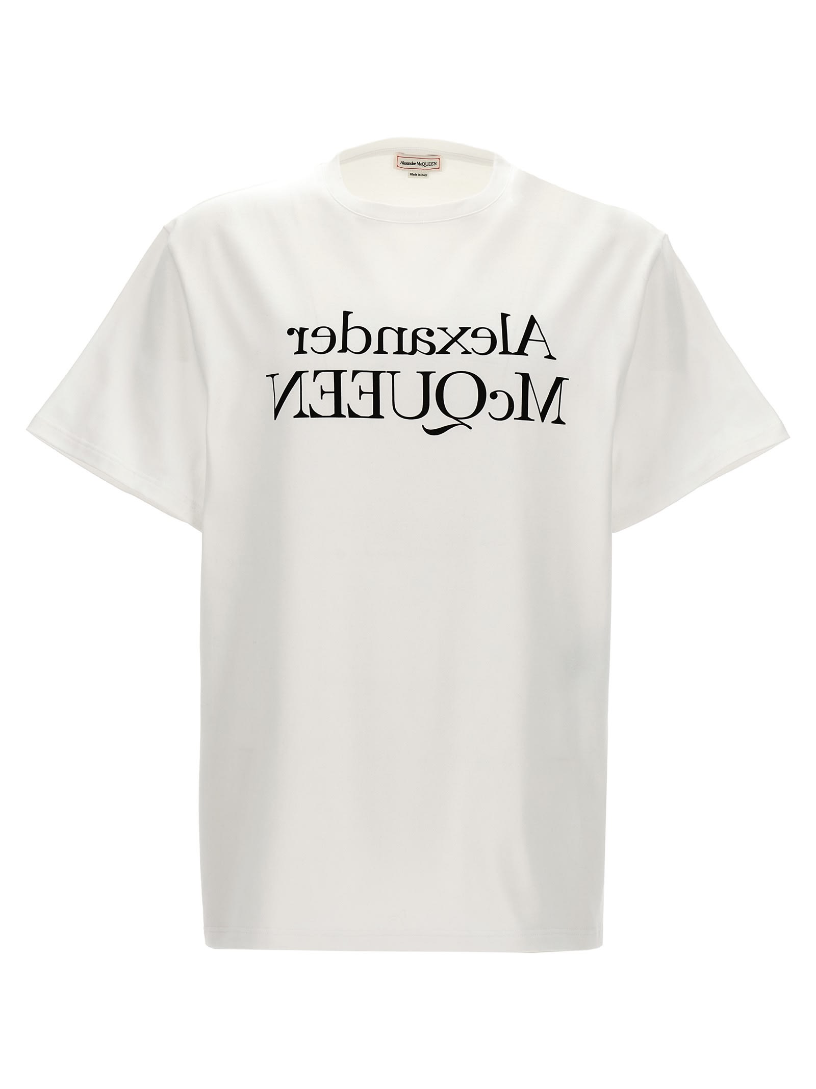 Shop Alexander Mcqueen Logo Print T-shirt In White/black