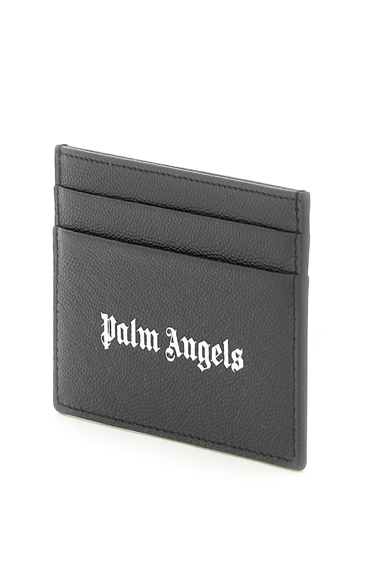 Shop Palm Angels Leather Cardholder With Logo In Black