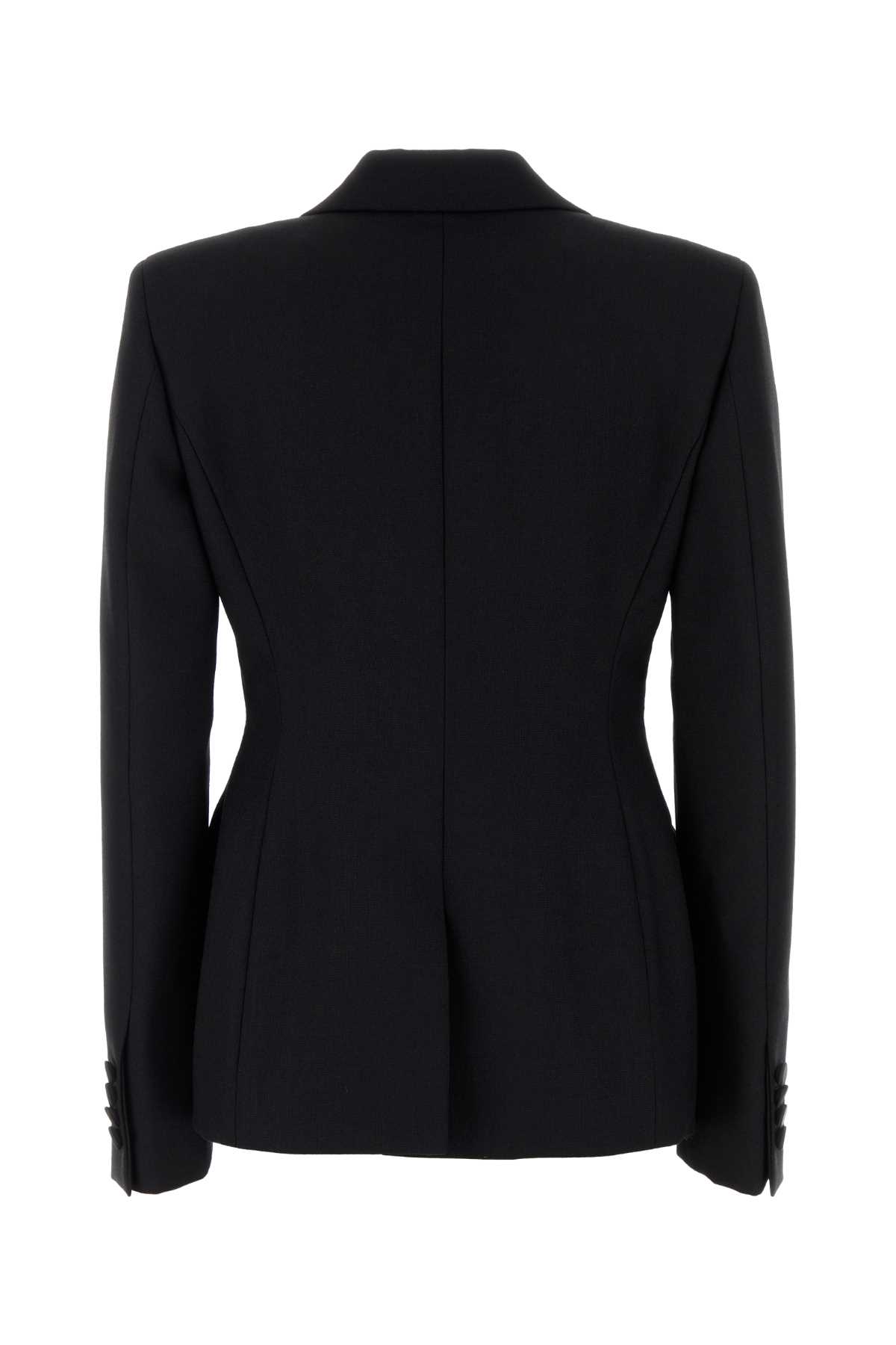 Moschino Tailored Wool Blazer Featuring Structured Shoulders In Blue
