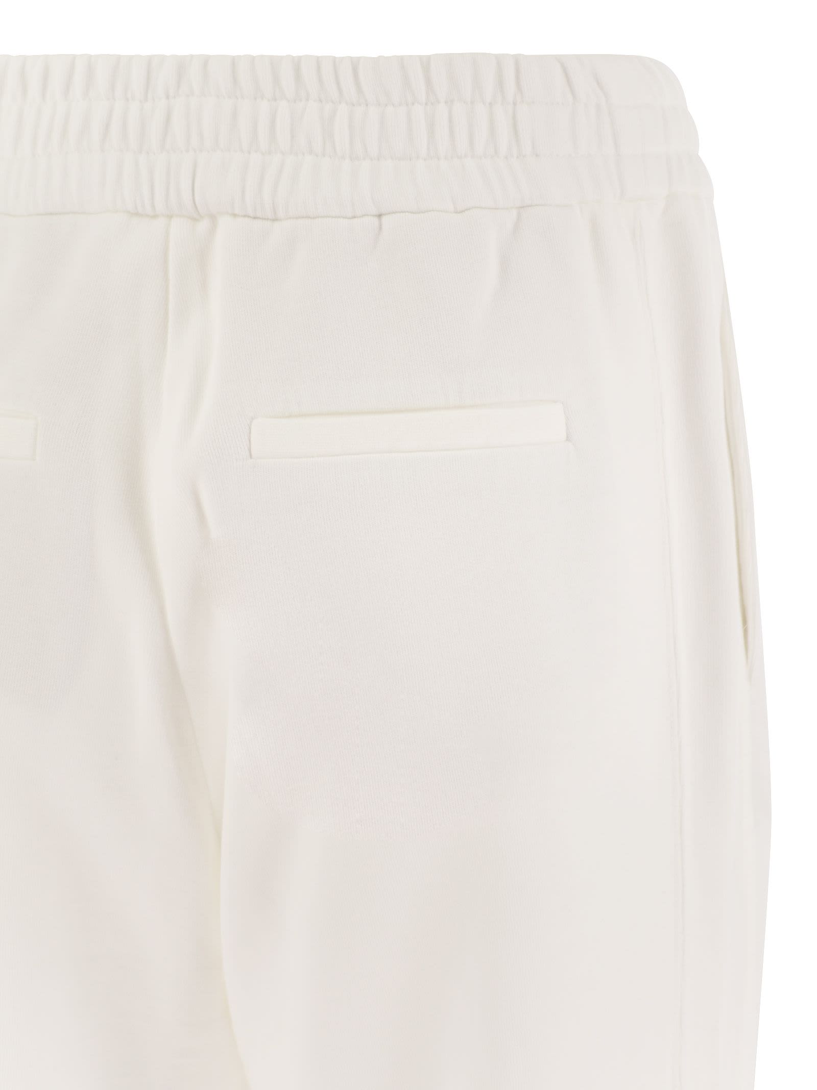 Shop Brunello Cucinelli Track Trousers In Light Cotton Fleece In White