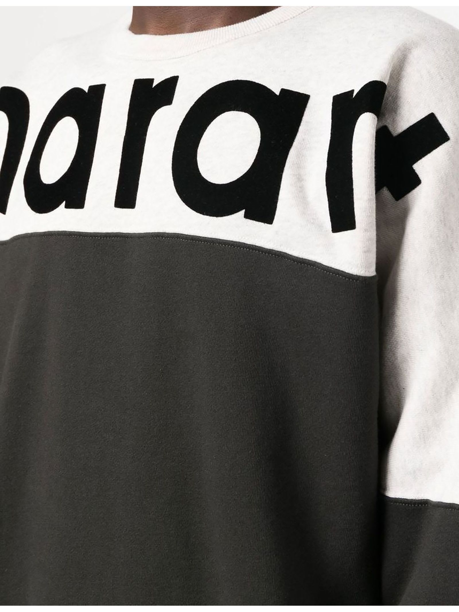 Shop Isabel Marant White And Black Cotton Sweatshirt