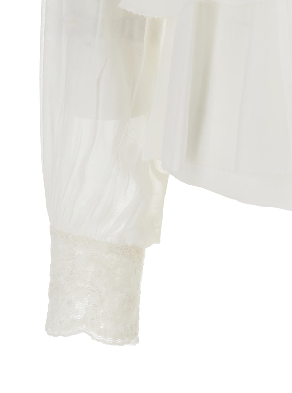TWINSET WHITE SHIRT WITH LAYERED DESIGN AND DRAPED DETAILS IN VISCOSE WOMAN