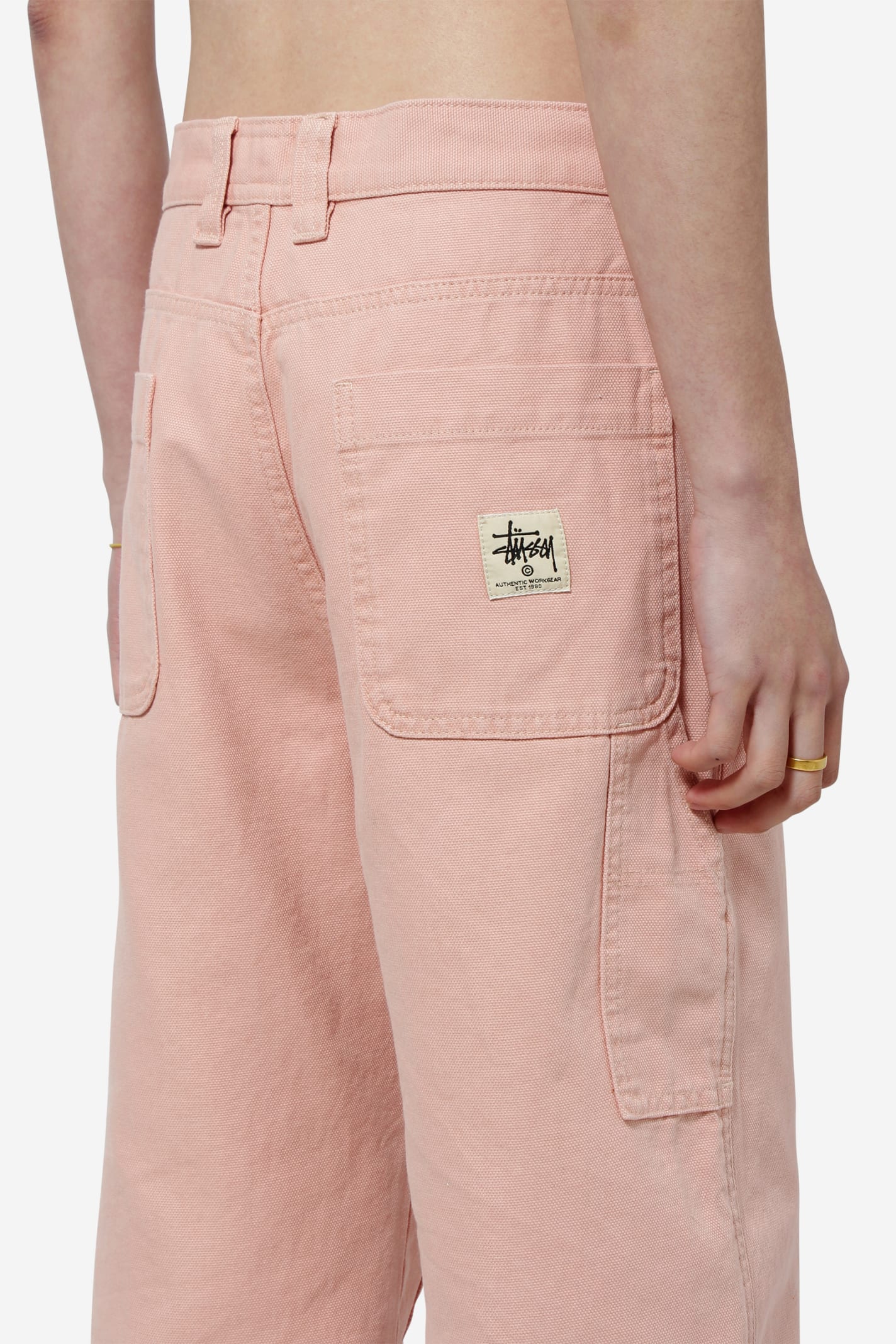 Shop Stussy Canvas Work Pants In Rose-pink