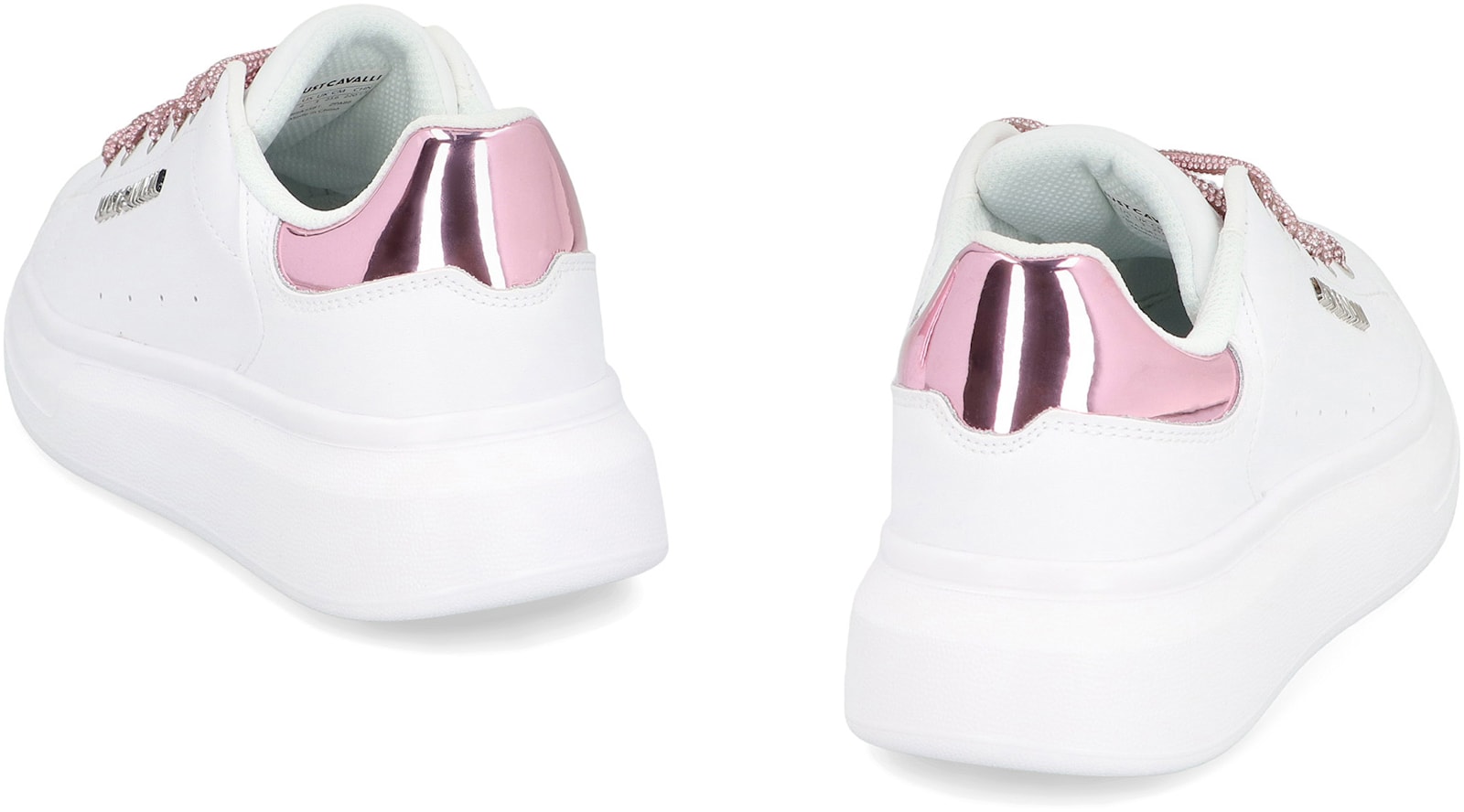 Just Cavalli Leather Low-top Sneakers In White