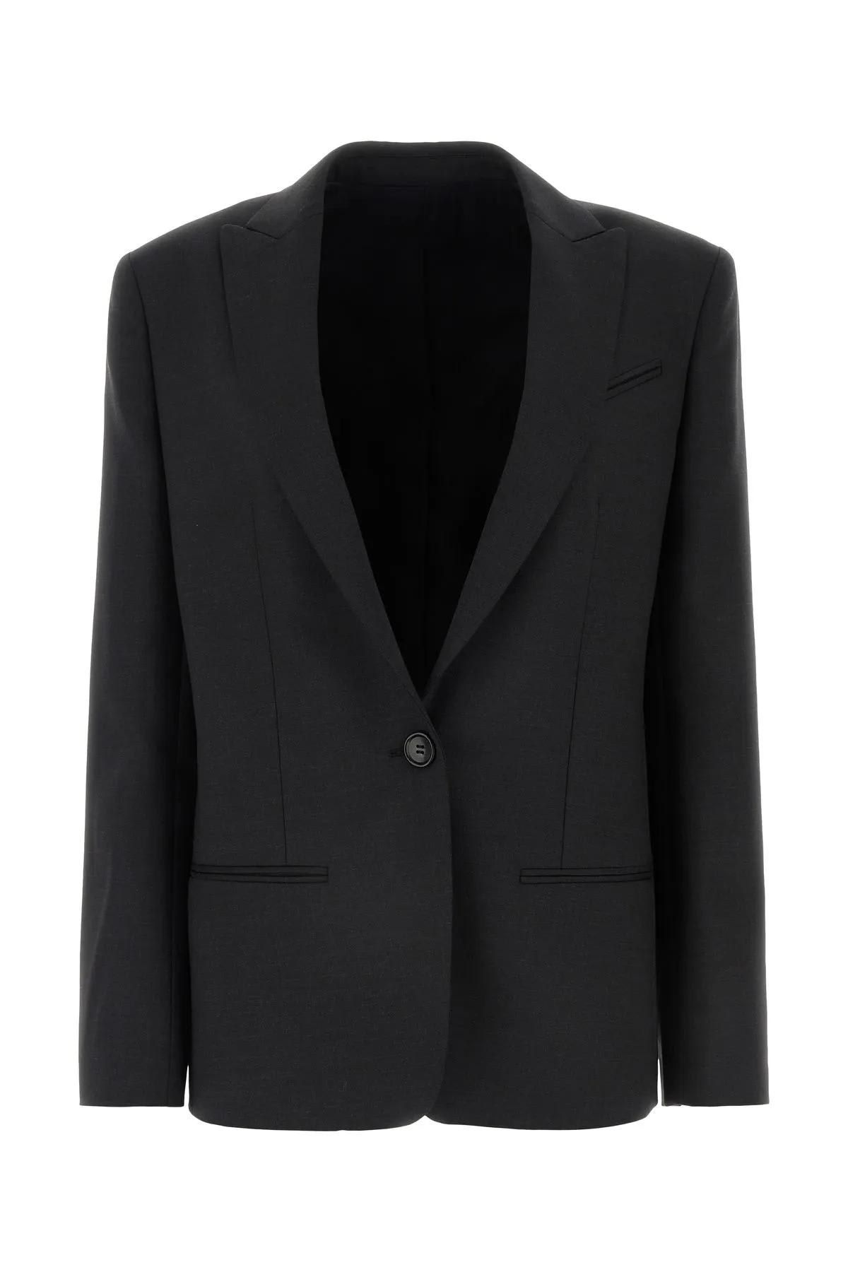 Shop Philosophy Di Lorenzo Serafini Charcoal Stretch Polyester Blend Blazer In Grey