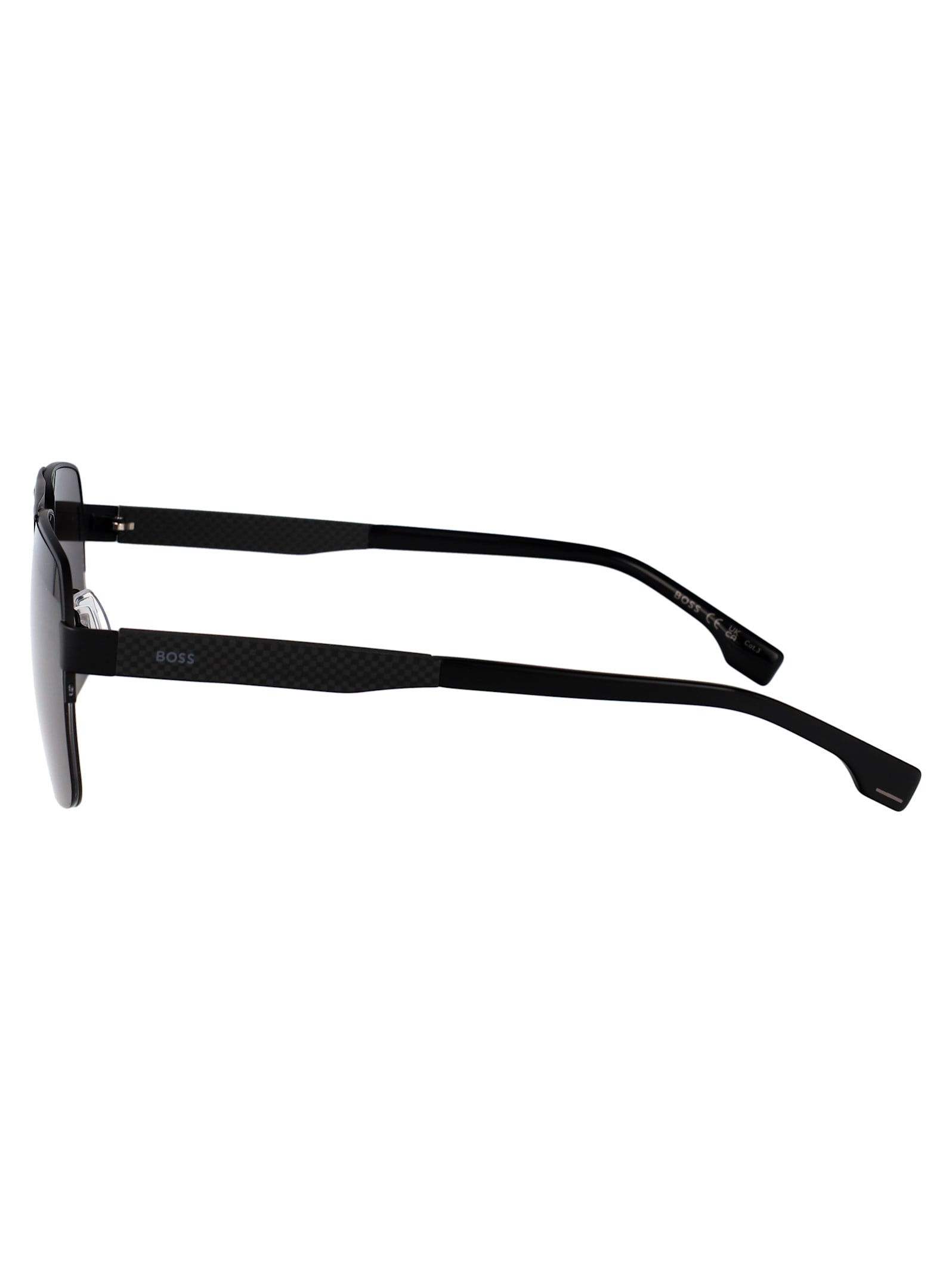 Hugo Boss Boss Matte Black Stainless Steel Sunglasses In Black