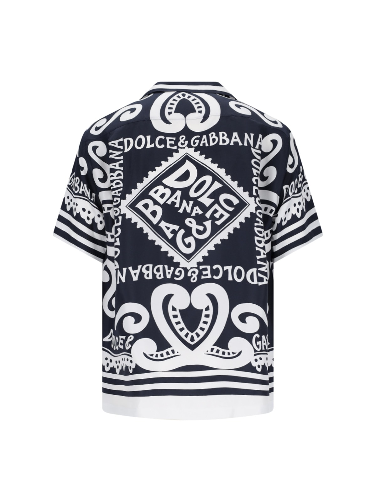 Shop Dolce & Gabbana Multi Logo Print Shirt In Dg Marina F.blu