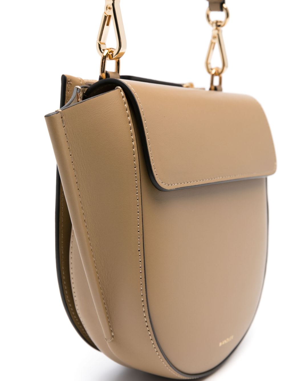 Wandler Structured Vitello Leather Shoulder Bag With Winged Sides In Nude