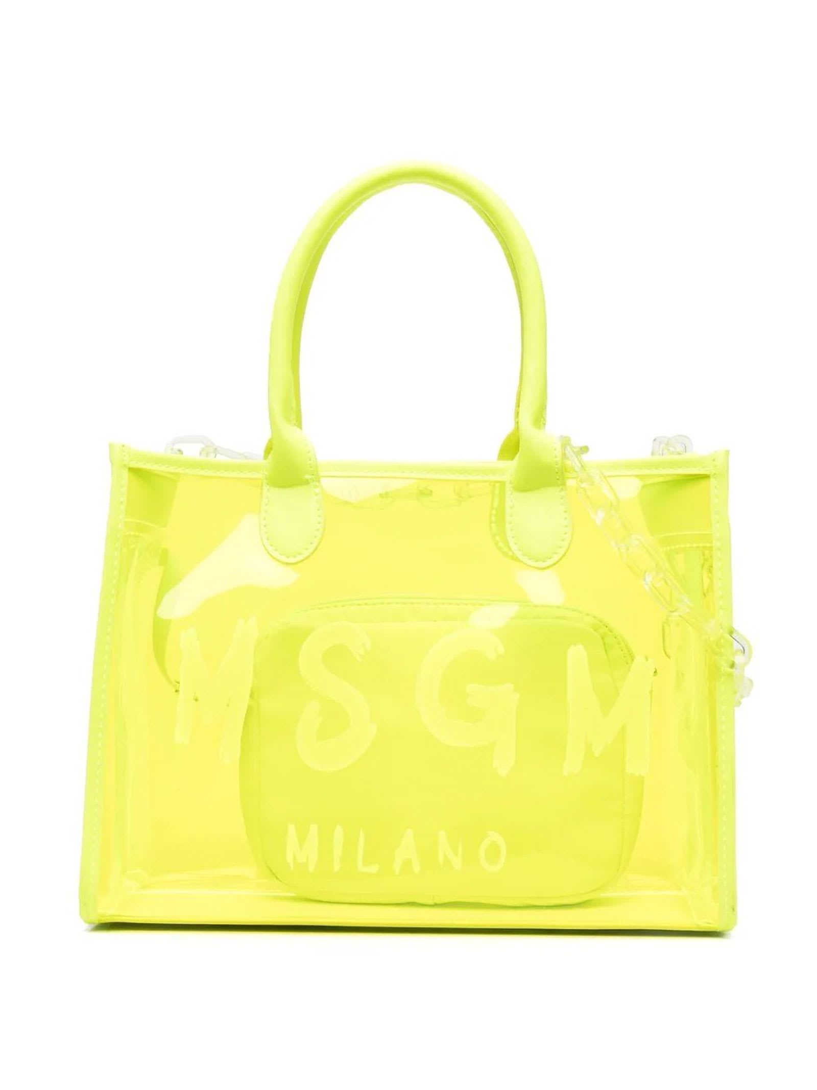 MSGM Yellow Fluo Pvc Bag