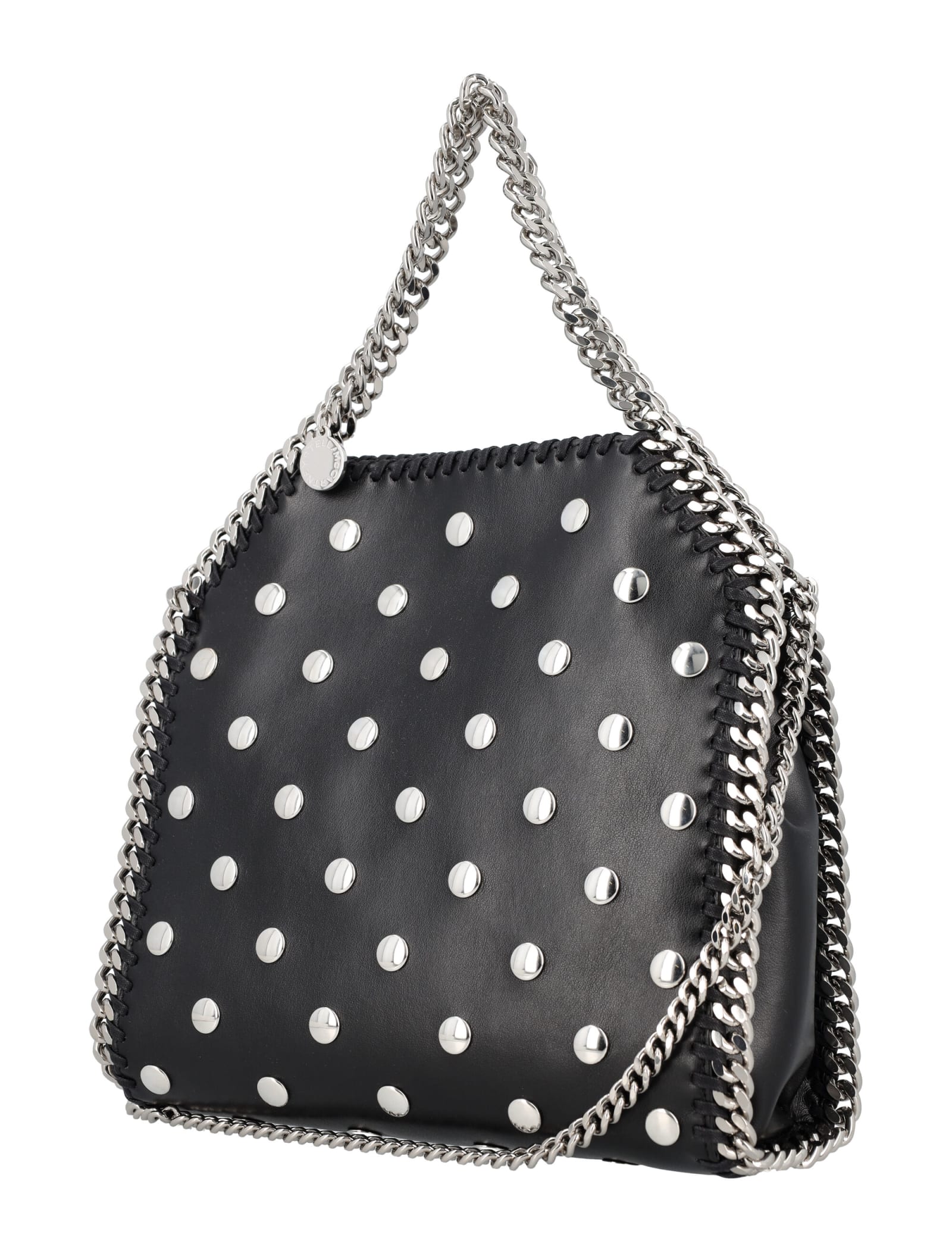 Shop Stella Mccartney Falabella Studded Mini Tote In Black