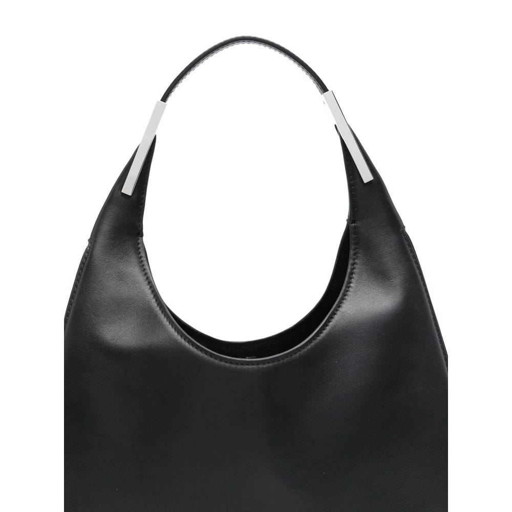 Savette The Small Florence Hobo In Smooth Calf Leather In Black