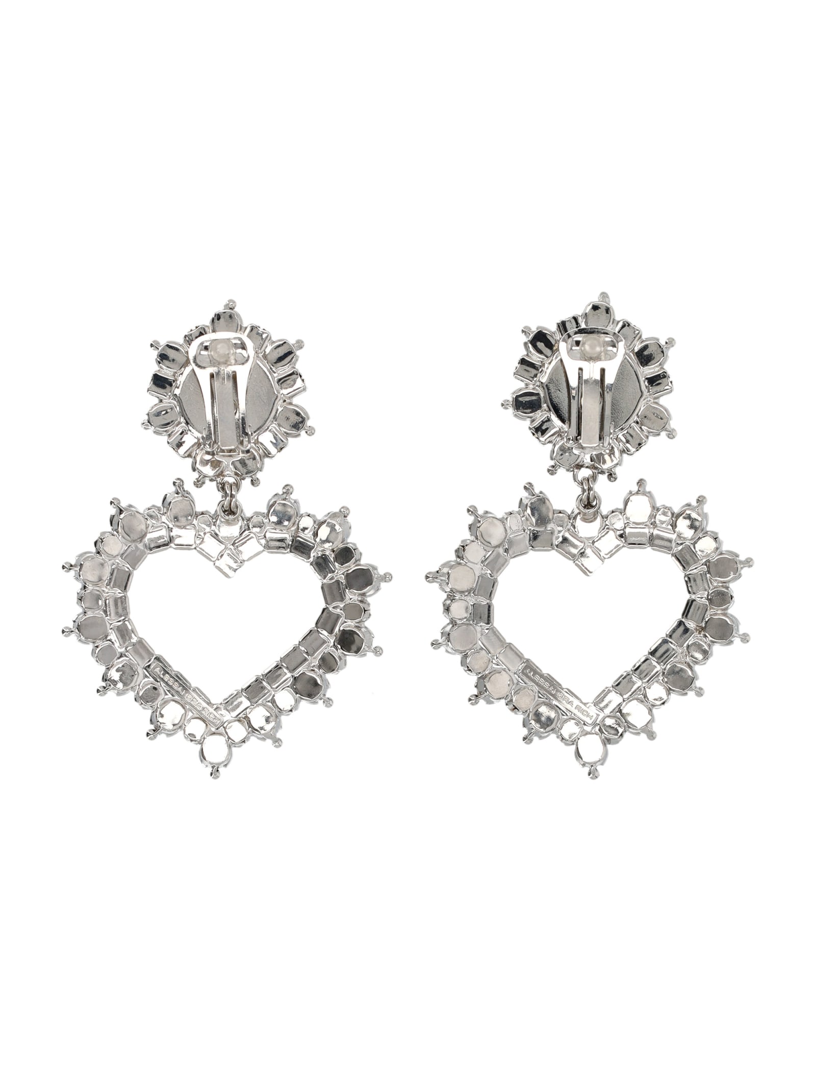 Shop Alessandra Rich Earrings Heart In Silver