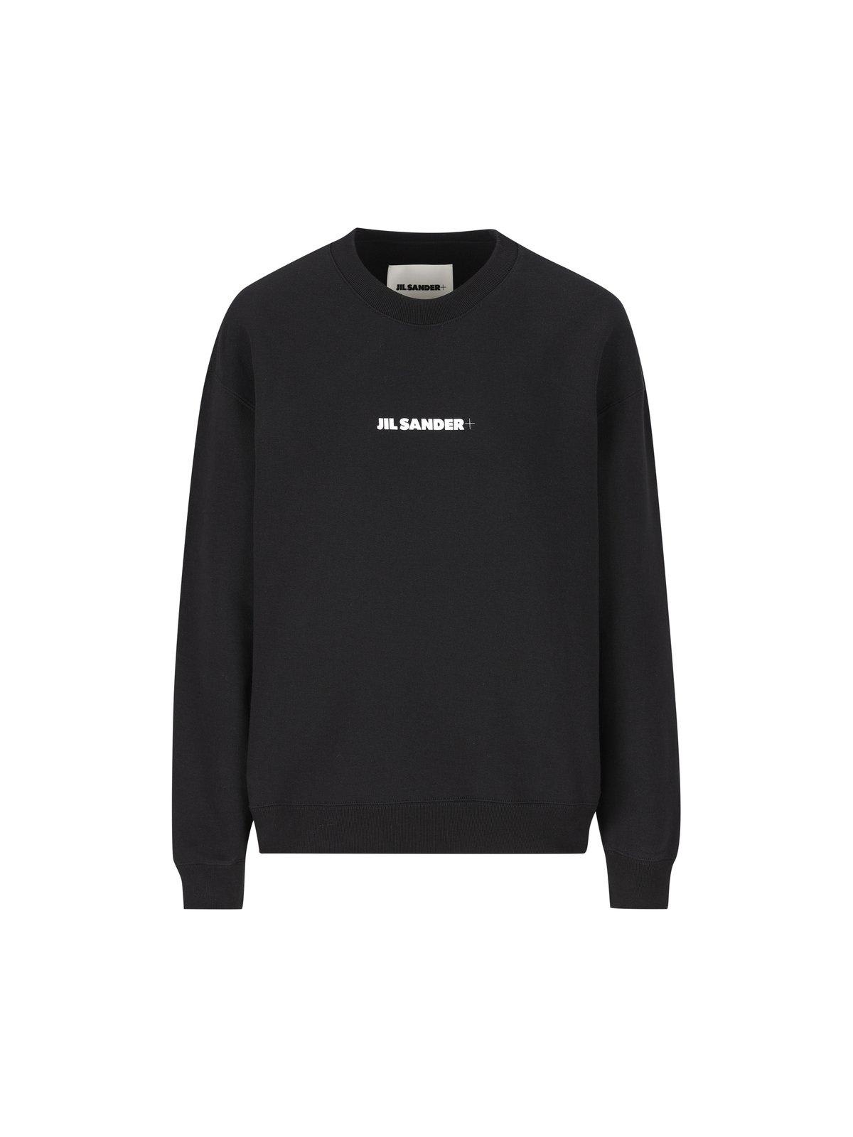 Jil Sander Oversized Crewneck Sweatshirt With Front Logo In Black