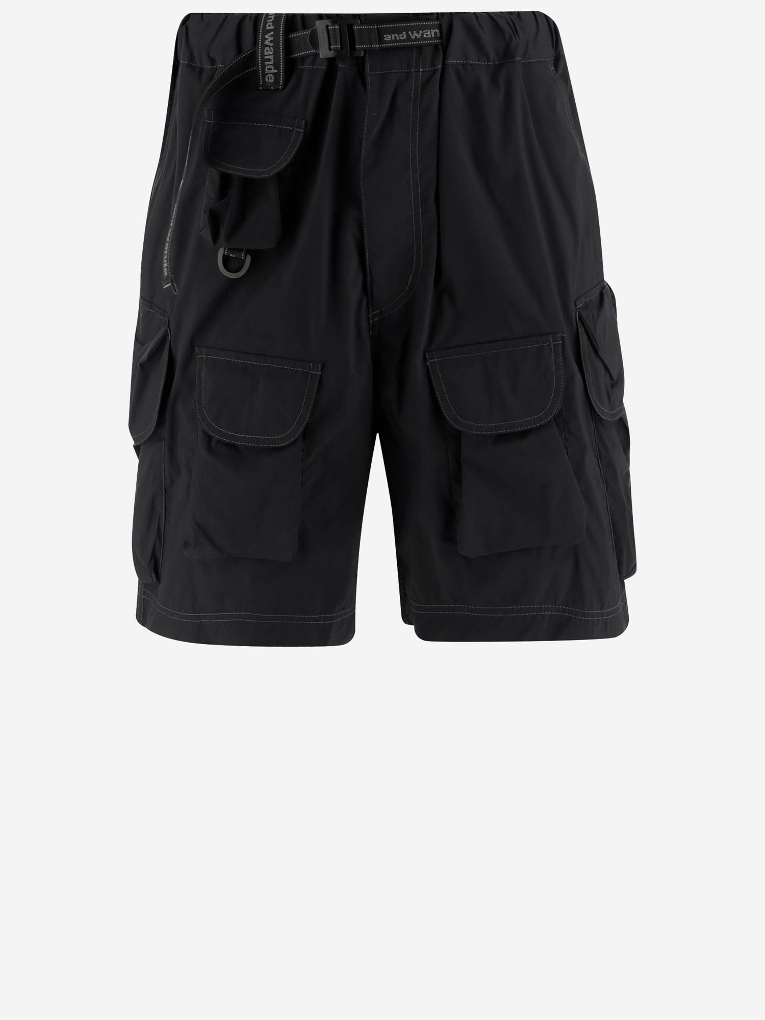 And Wander Cargo Short Pants With Side Pockets In Black