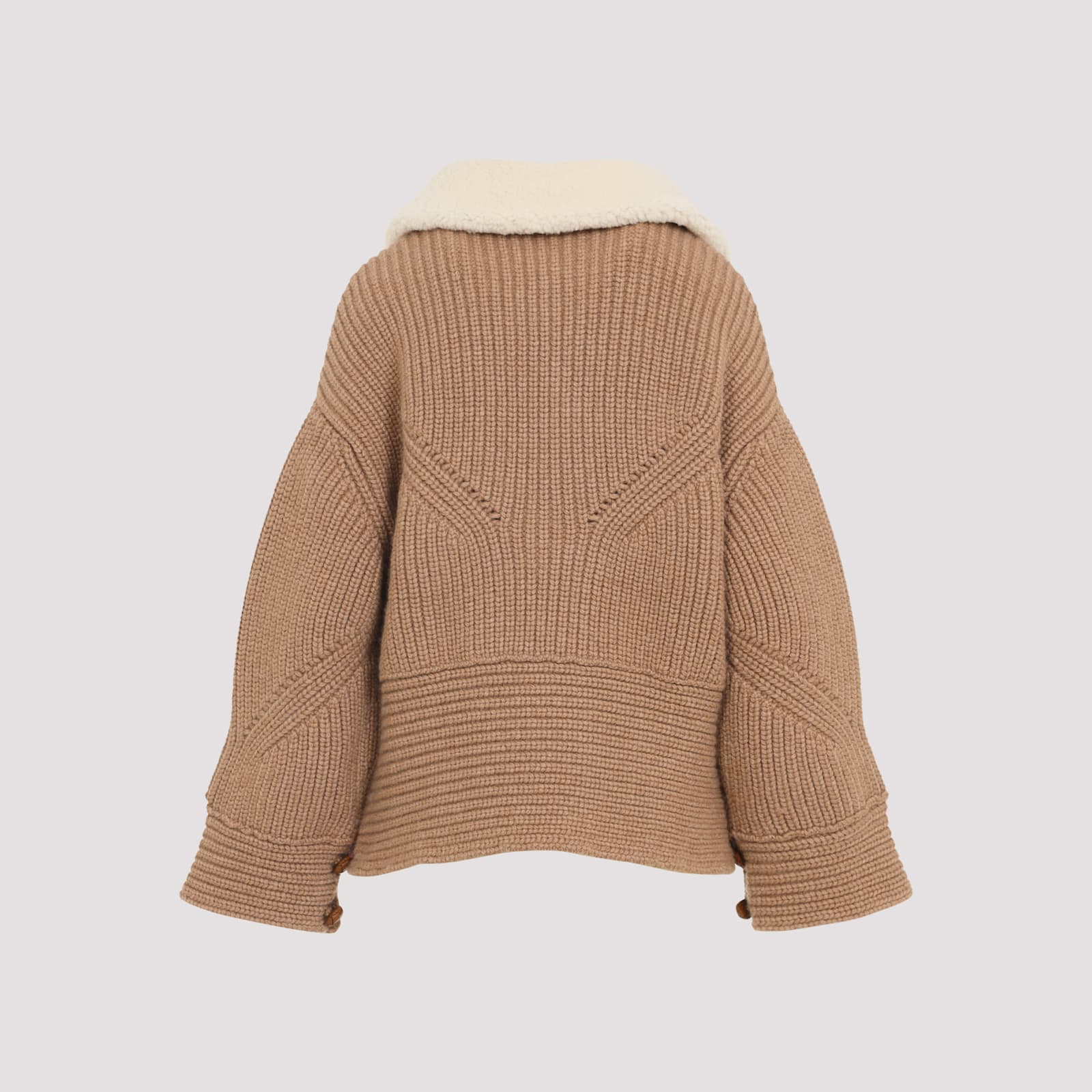 Ermanno Scervino Knit Coat In Brown