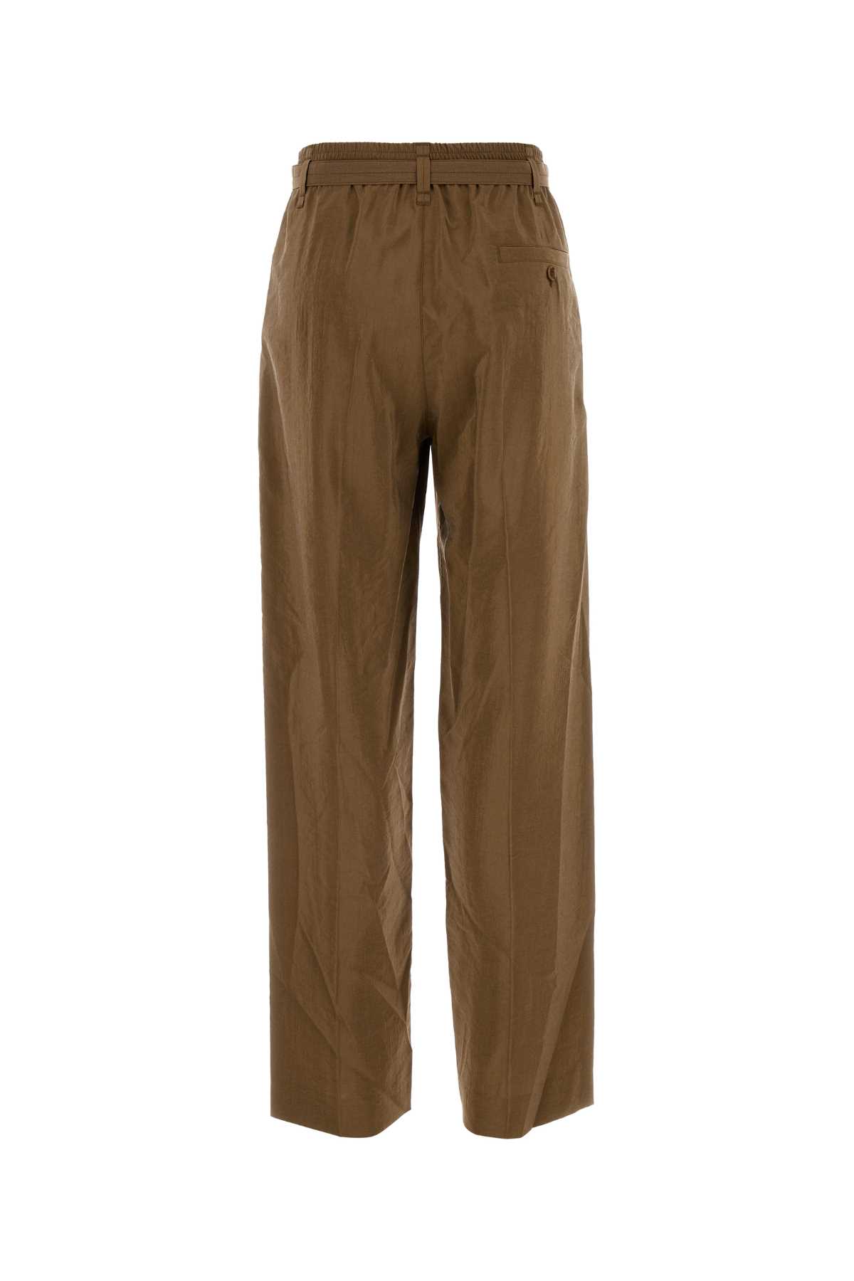 Shop Lemaire Biscuit Silk Blend Pant In Havana