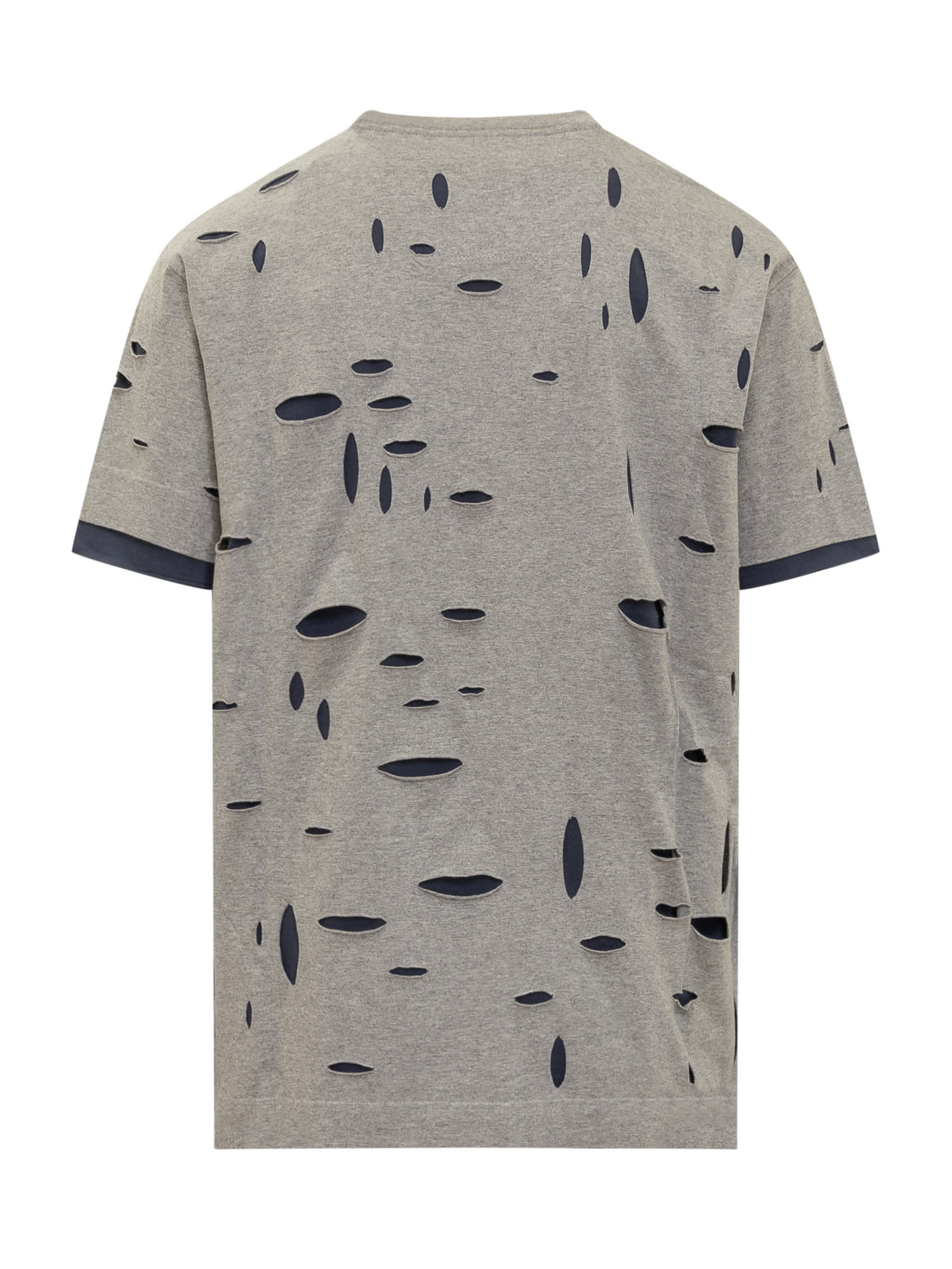 Shop Givenchy Oversized T-shirt In Destroyed Cotton In Grey Blue