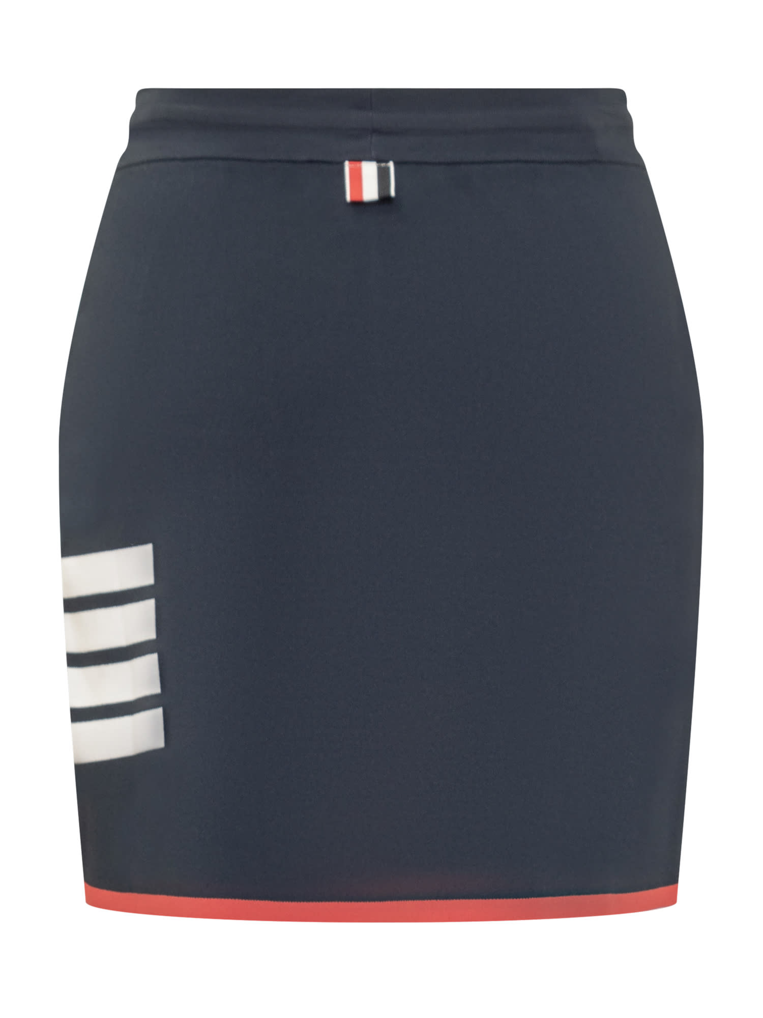 Shop Thom Browne 4-bar Pleated Mini Skirt In Navy