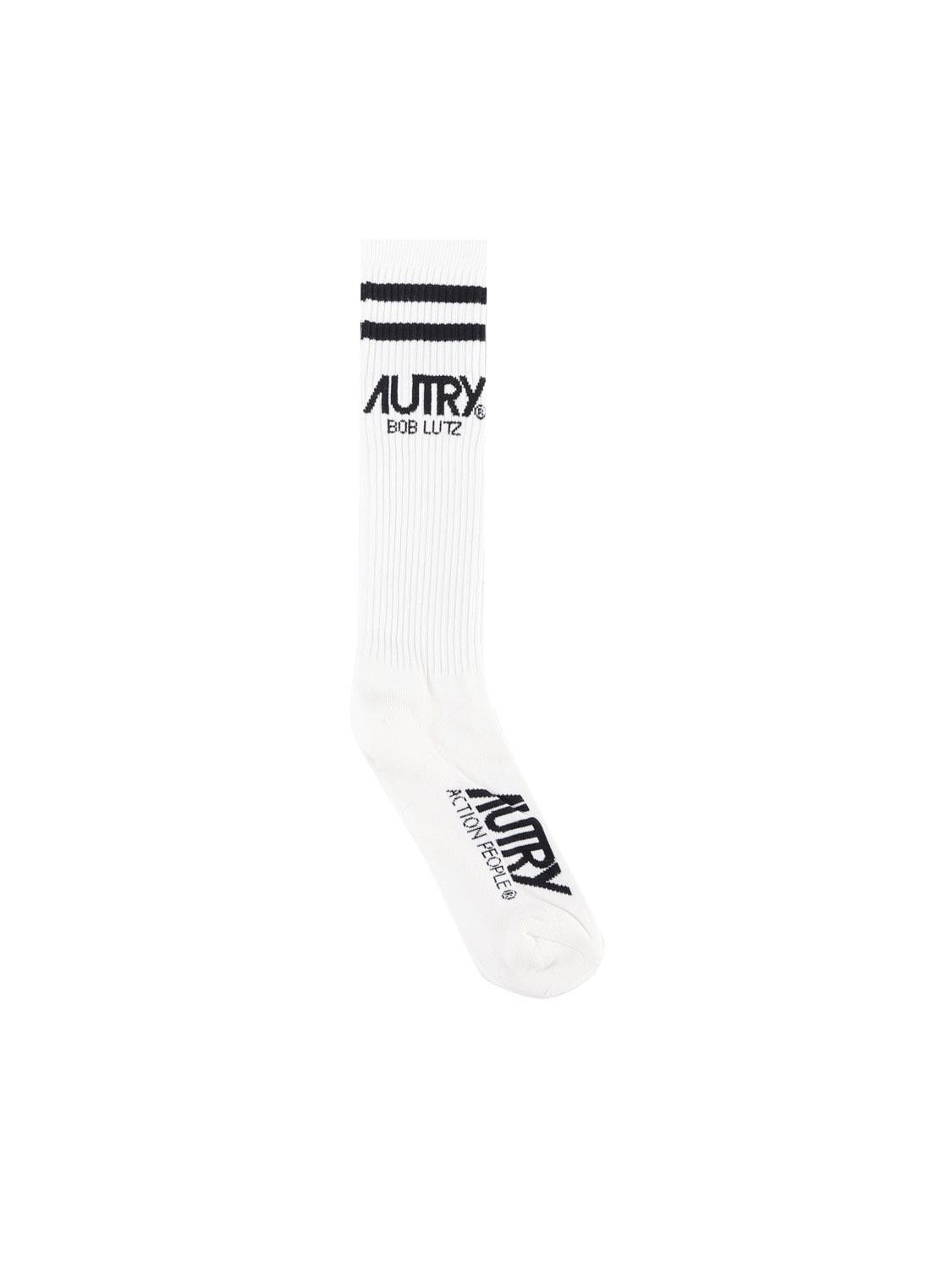 Autry Logo Cotton Blend Socks In White