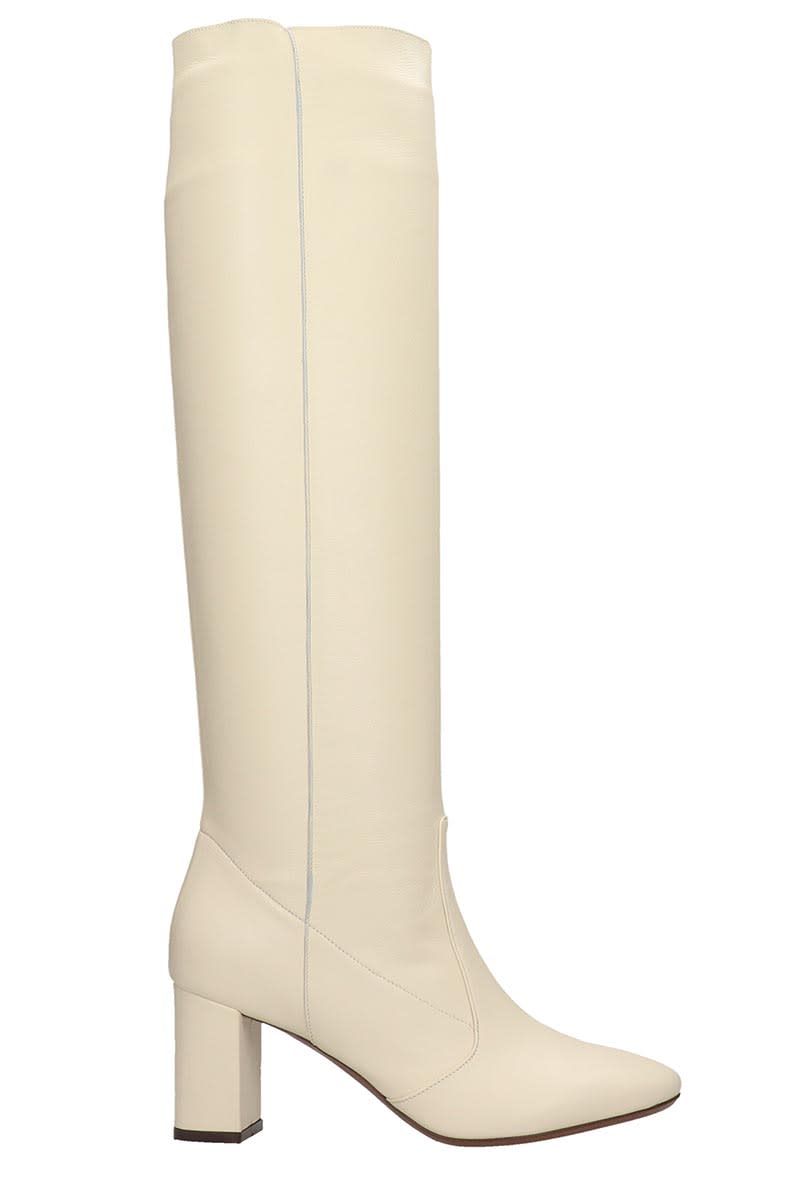 L'AUTRE CHOSE HIGH HEELS BOOTS IN BEIGE LEATHER,11241611