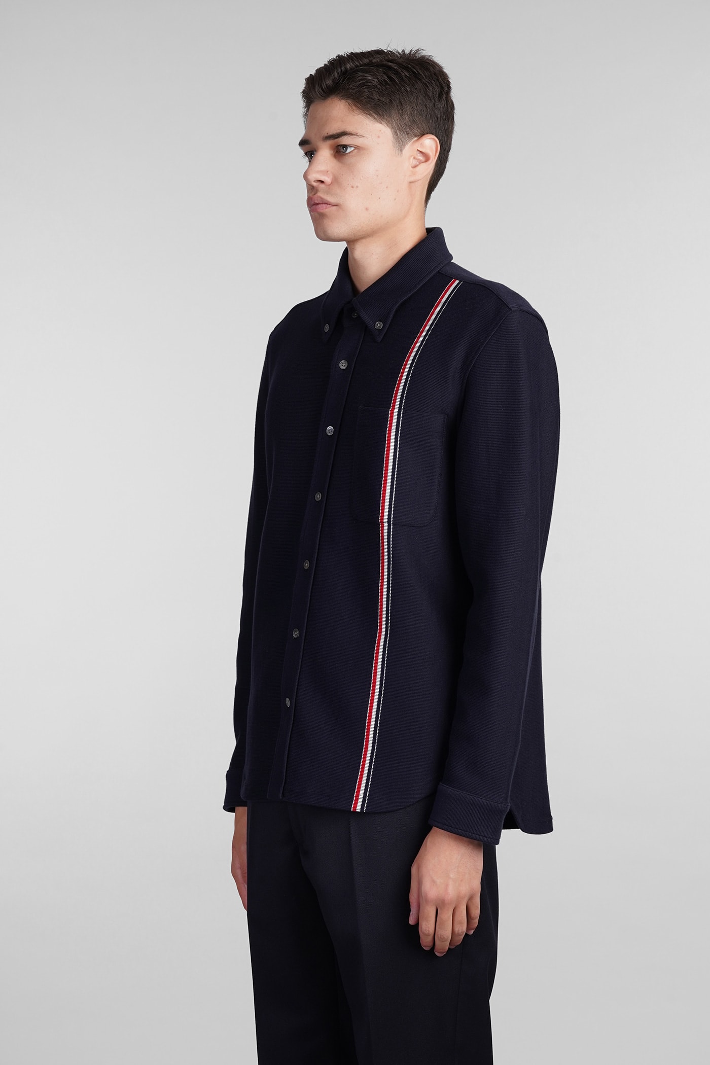 Shop Thom Browne Shirt In Blue Cotton