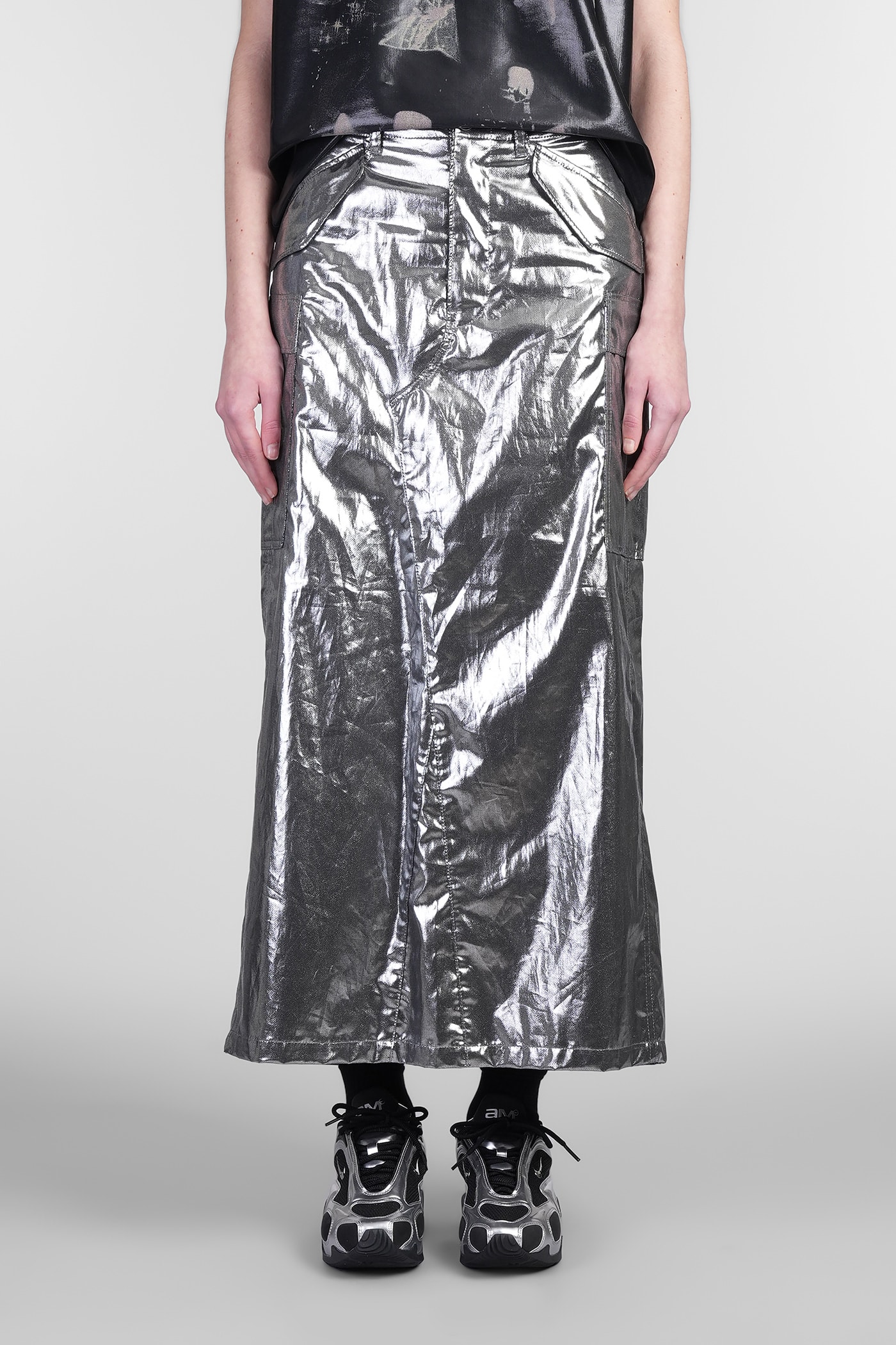 Skirt In Silver Cotton