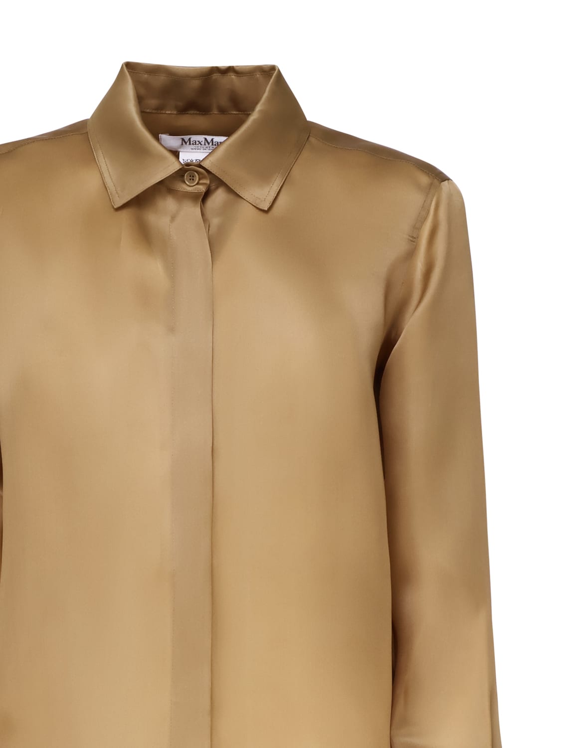 Shop Max Mara Nola Shirt In Silk In Leather