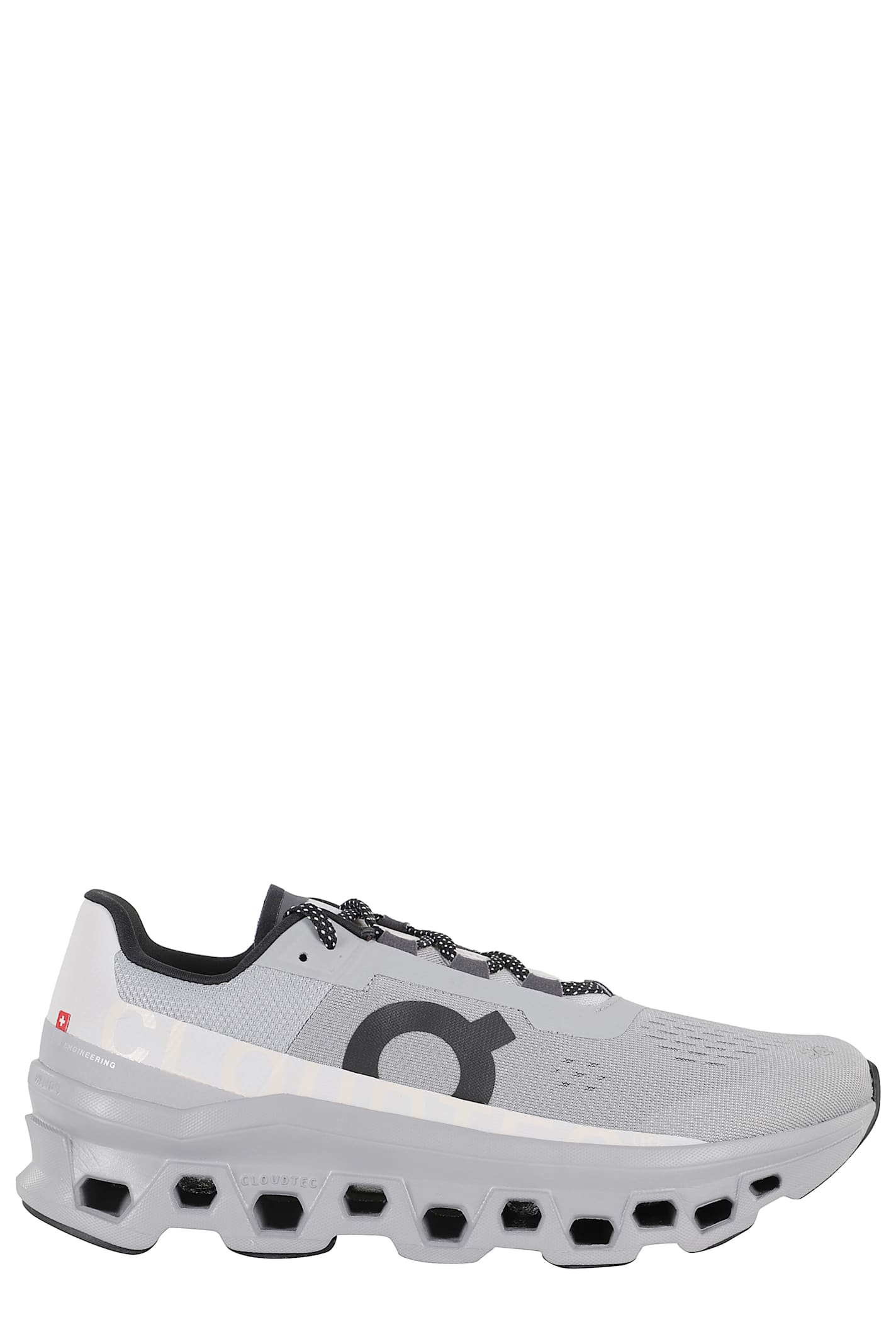 On Breathable Grey Sneakers With Robust Rubber Sole In Gray