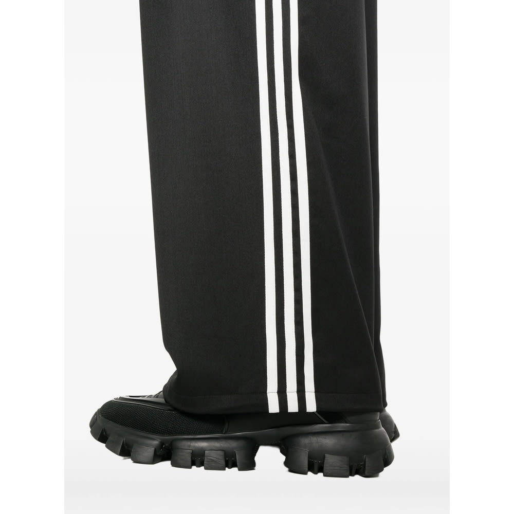 Y-3 Striped-pattern Elasticised Trousers In Black