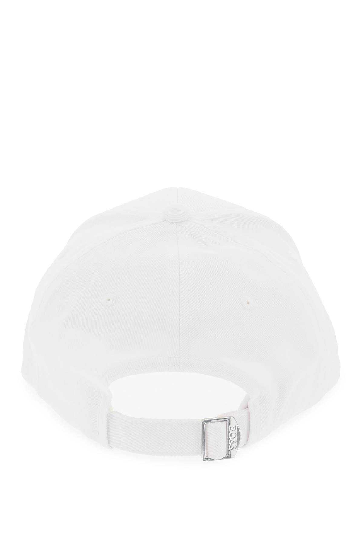 Shop Hugo Boss Baseball Cap With Embroidered Logo In Natural (white)