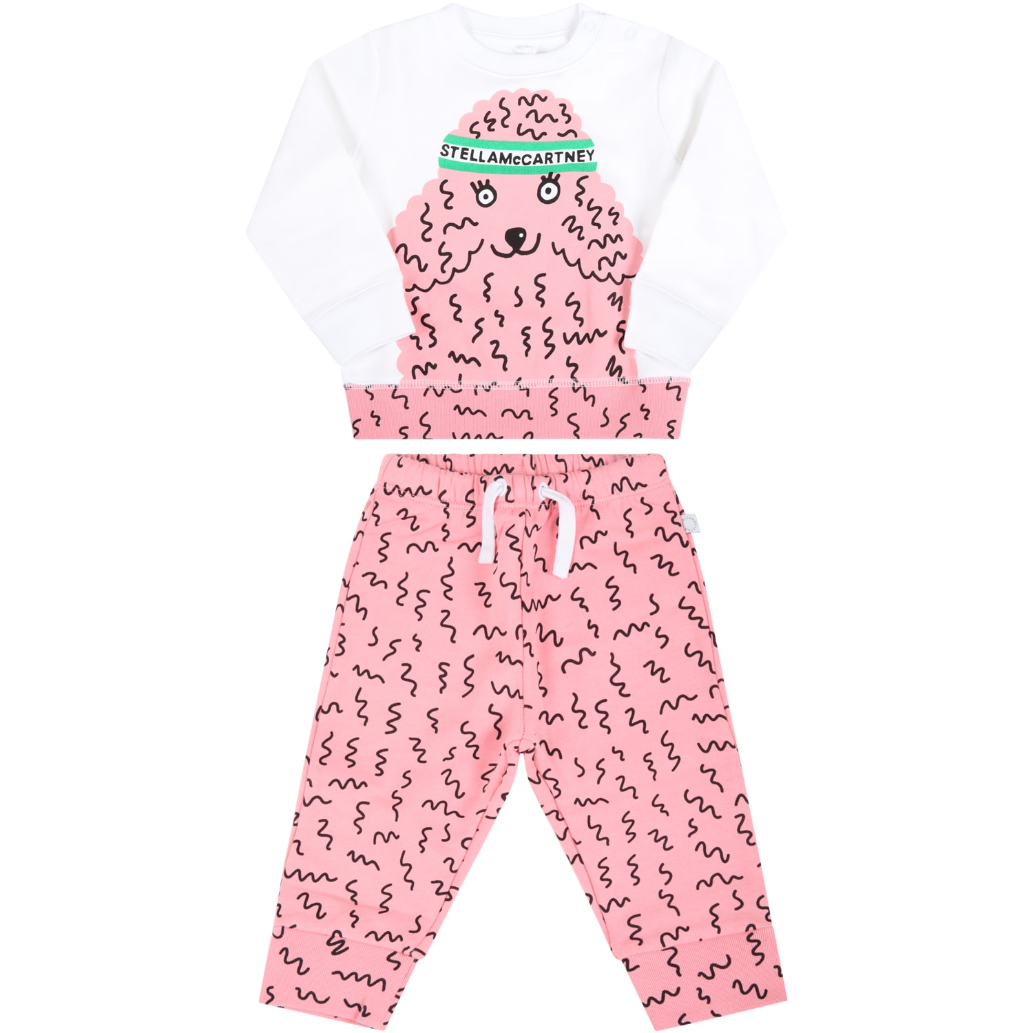 STELLA MCCARTNEY MULTICOLOR TRACKSUIT FOR BABY GIRL WITH POODLE,603374 SRJ61 5563