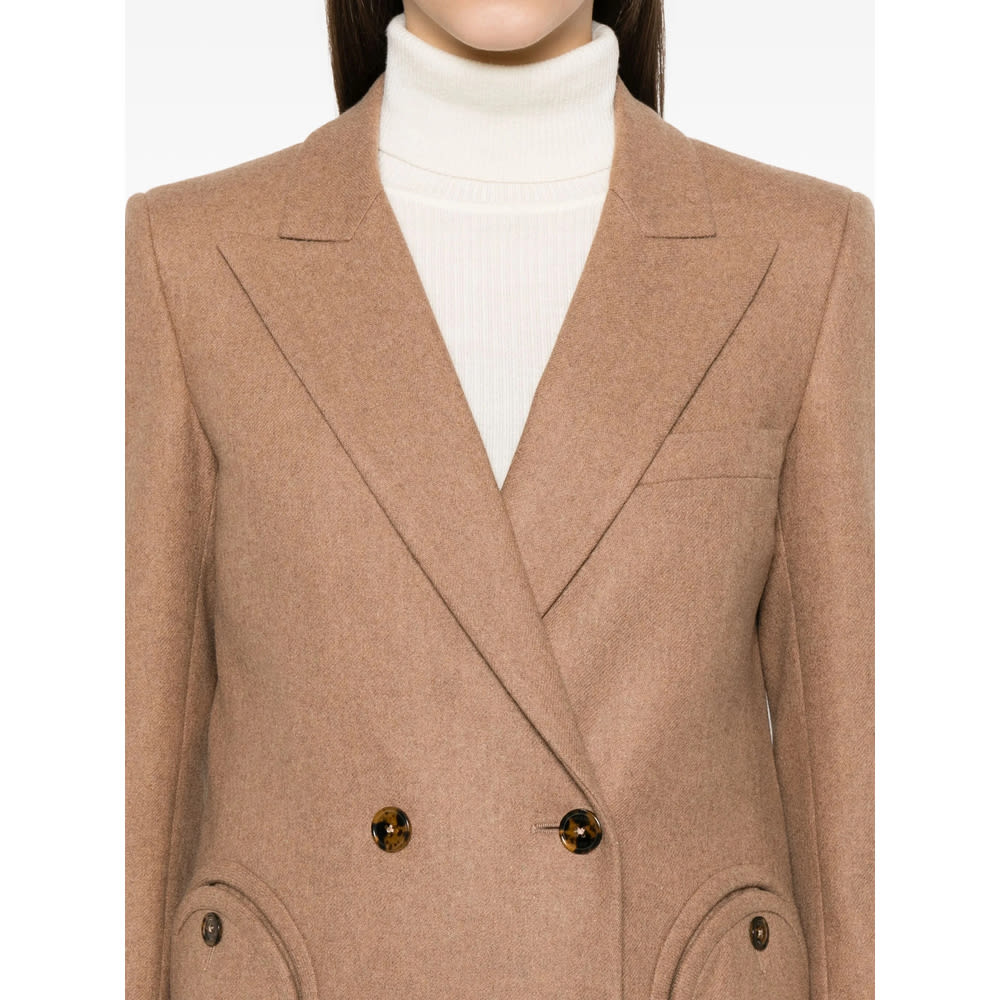 Blazé Milano Cholita Blazer In Wool And Cashmere Camel Color In Multi