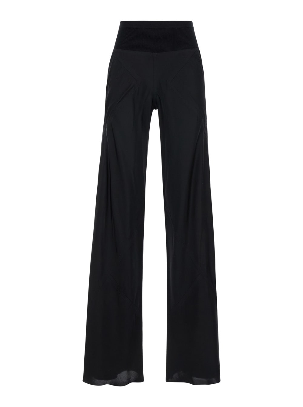 Shop Rick Owens Black Relaxed High Waist Pants In Lightweight Fabric Woman