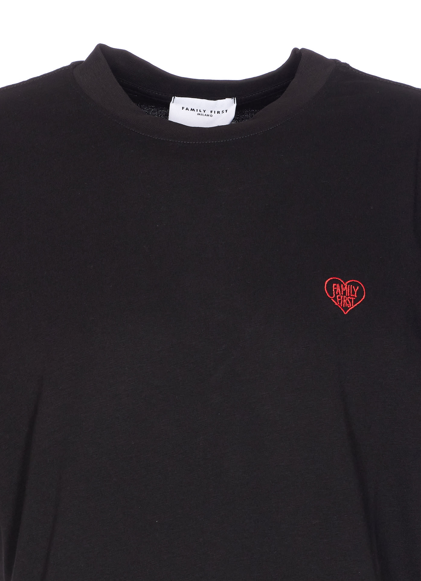 Family First Heart T-shirt In Black