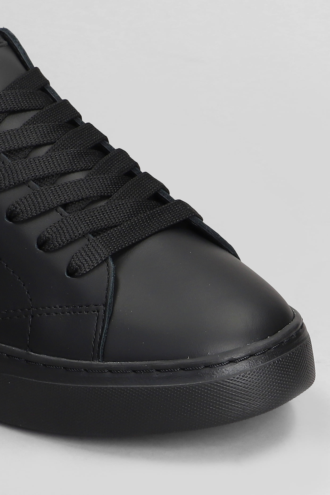 Shop Philippe Model Temple Low Sneakers In Black Leather