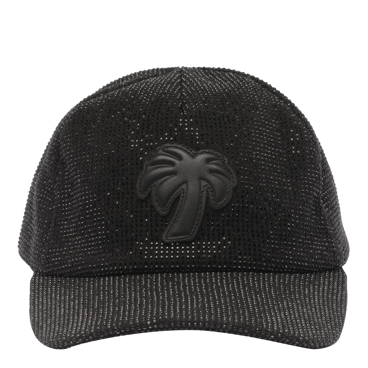 Palm Angels Rhinestones Palm Baseball Cap In Black