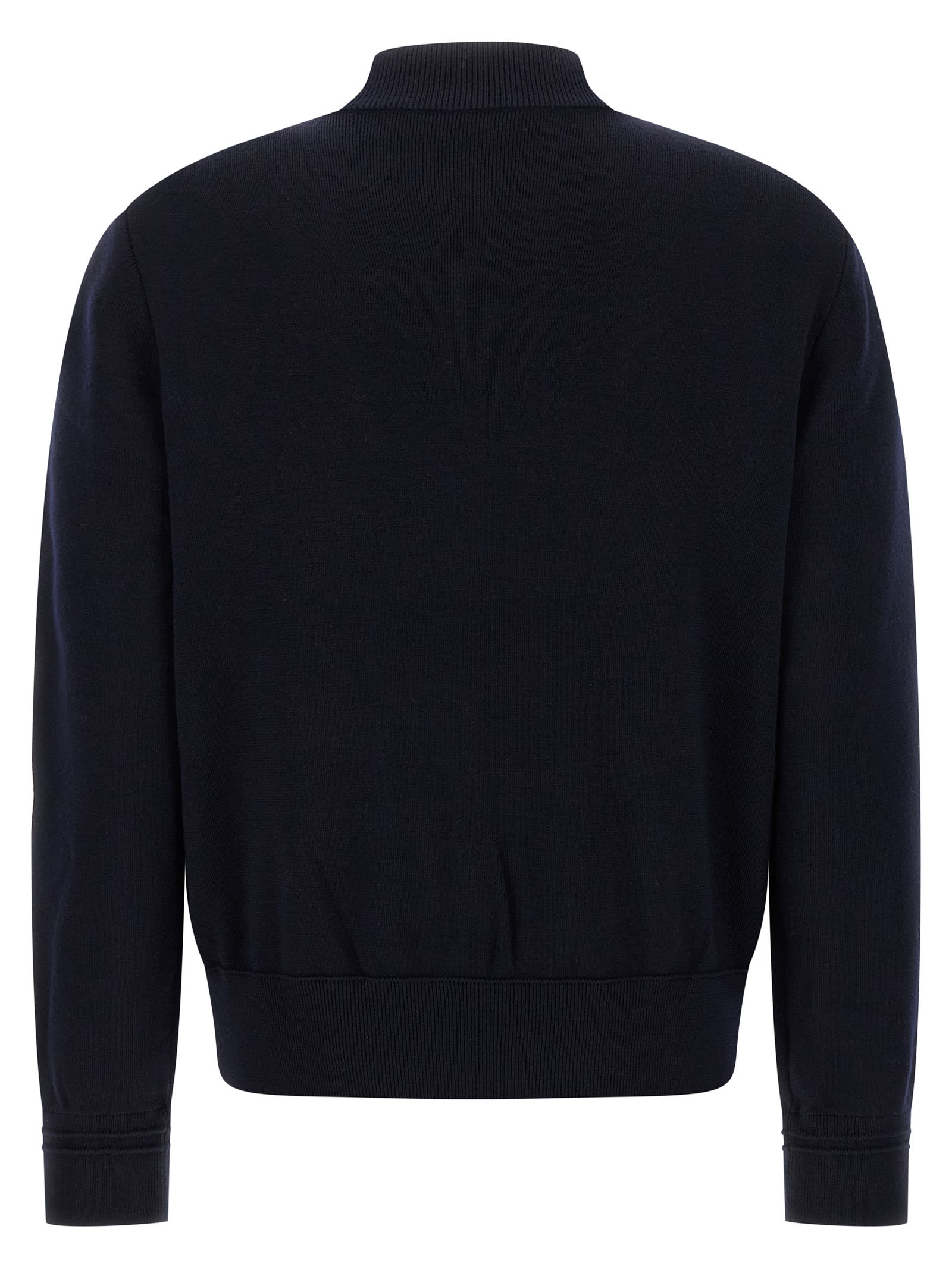 Moncler Two-material Cardigan Sweaters And Cardigans Blue In Animal Print