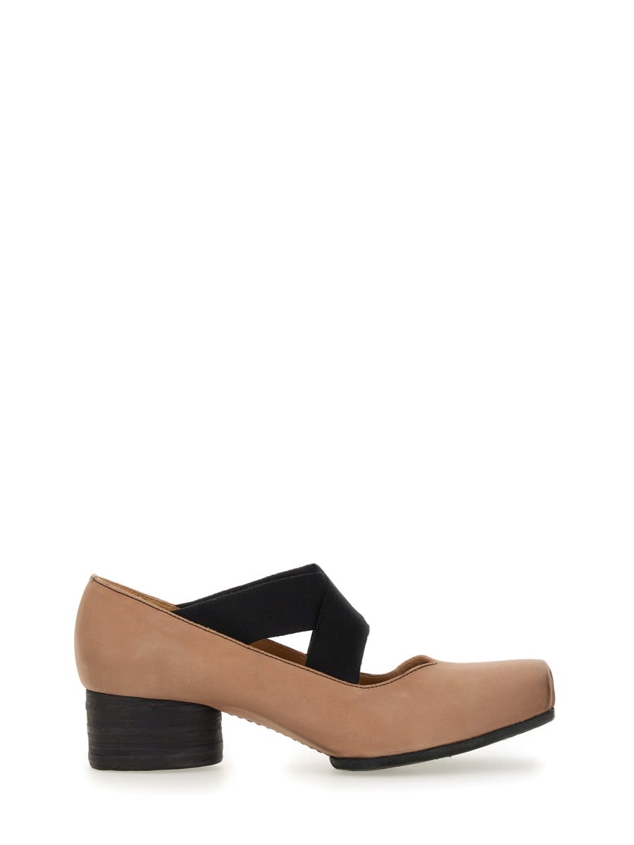 Uma Wang Pink Ballet Flats With Square Toe And Medium Heel In Suede Woman In Multi