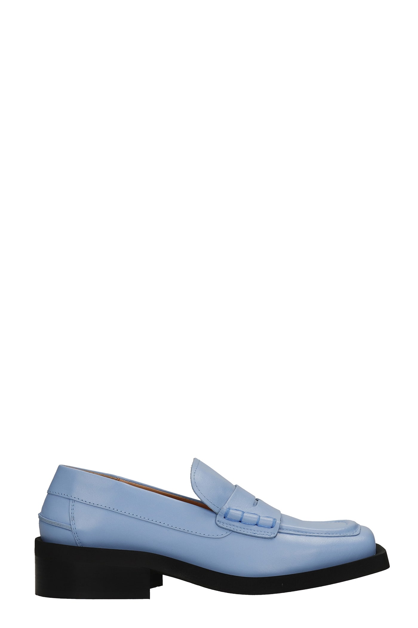 Ganni Loafers In Cyan Leather