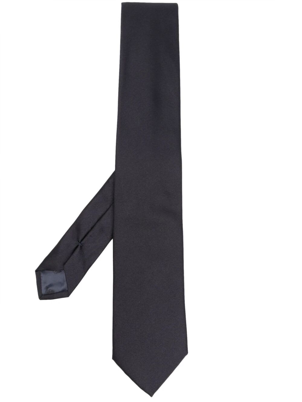 Shop Emporio Armani Woven Jacquard Tie In Navy Blue