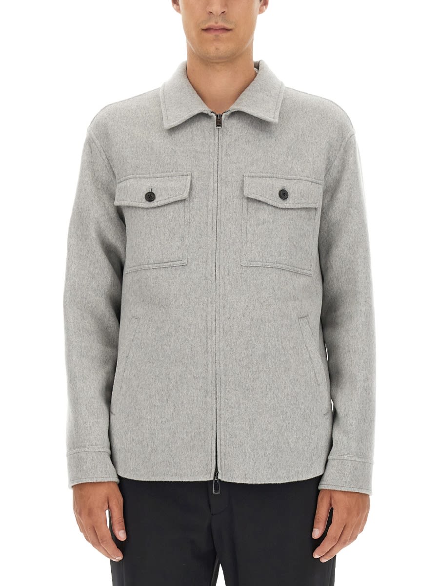 Shop Theory Wool Jacket In Grey