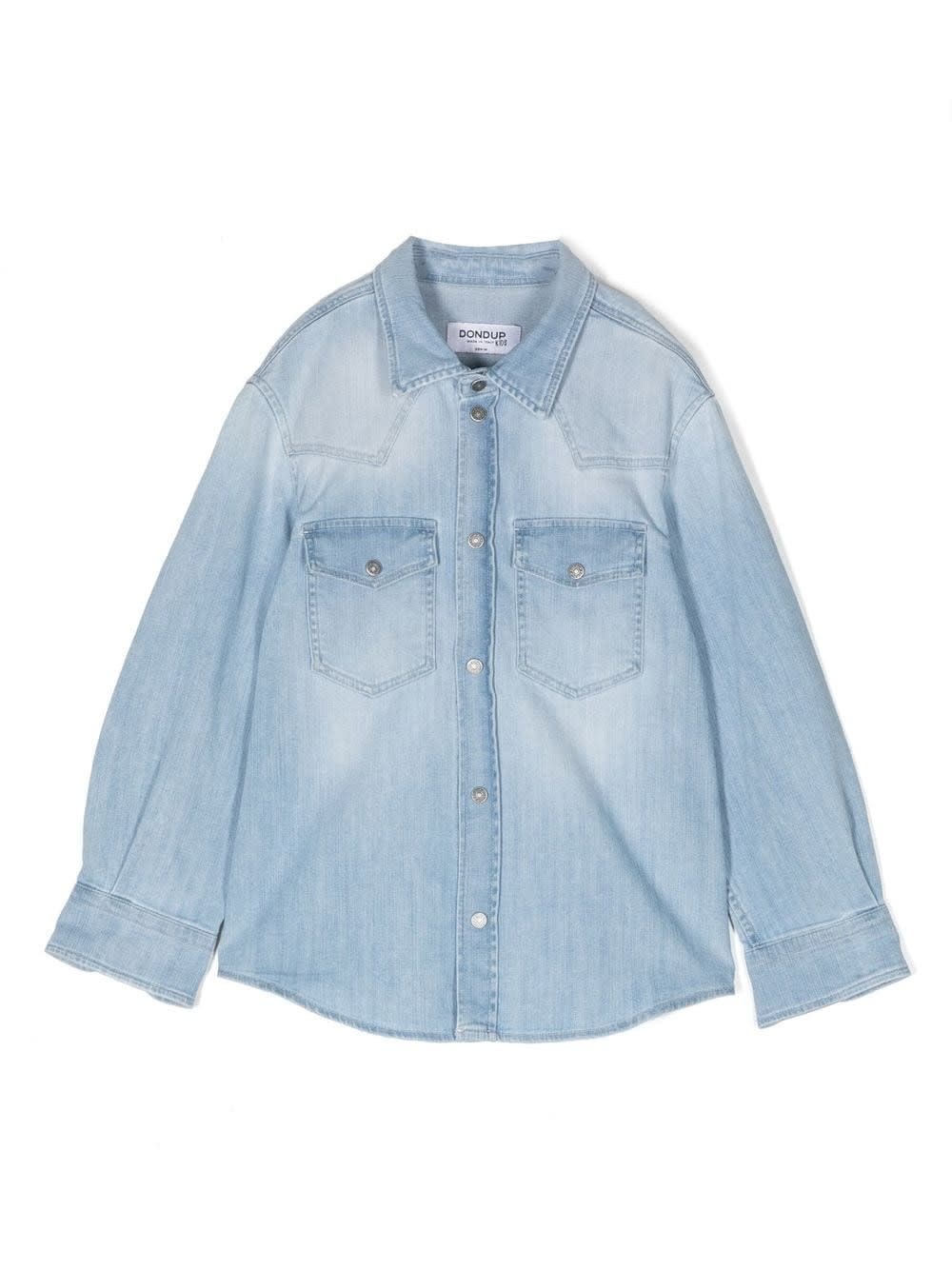 Dondup Long-sleeve Denim Shirt In Blu